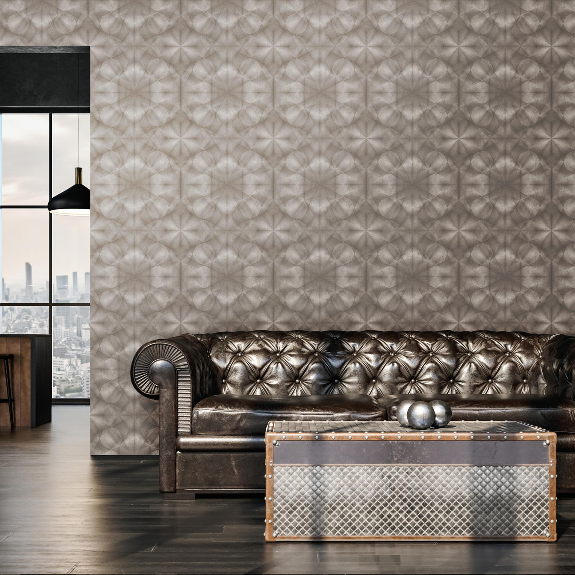 Livingwalls 3D Tapete My Home My Spa Vliestapete Urban City Home graubeige