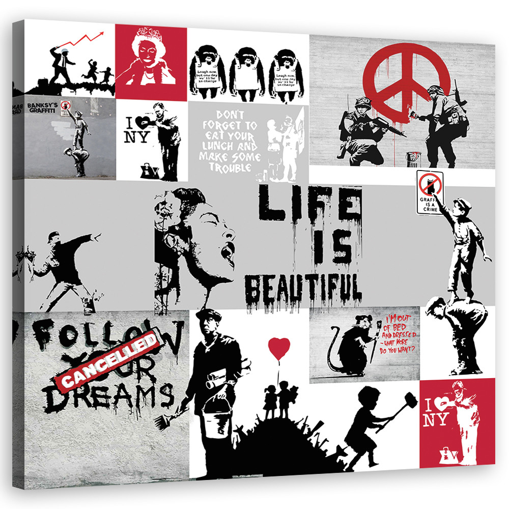 Canvasbillede, Banksy komposition graffiti