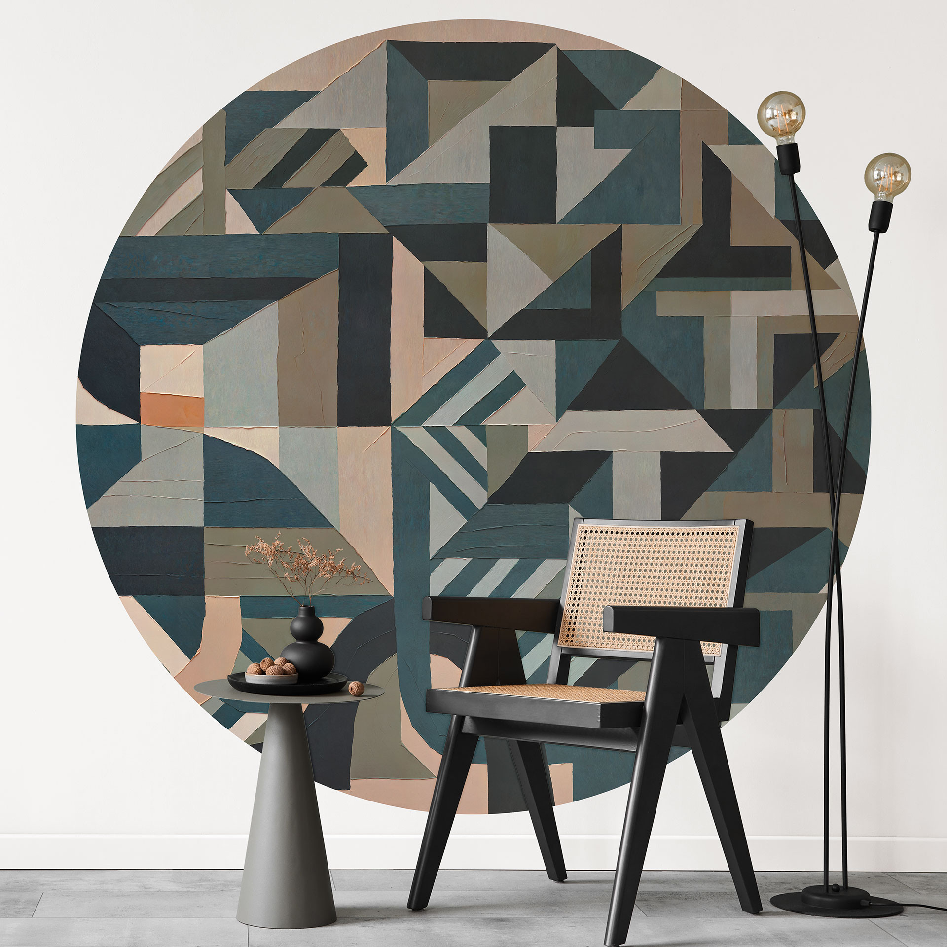 Fototapete Silent Planes - Geometrische Formen - Sir Edward x Grigory Gladarev - Rund