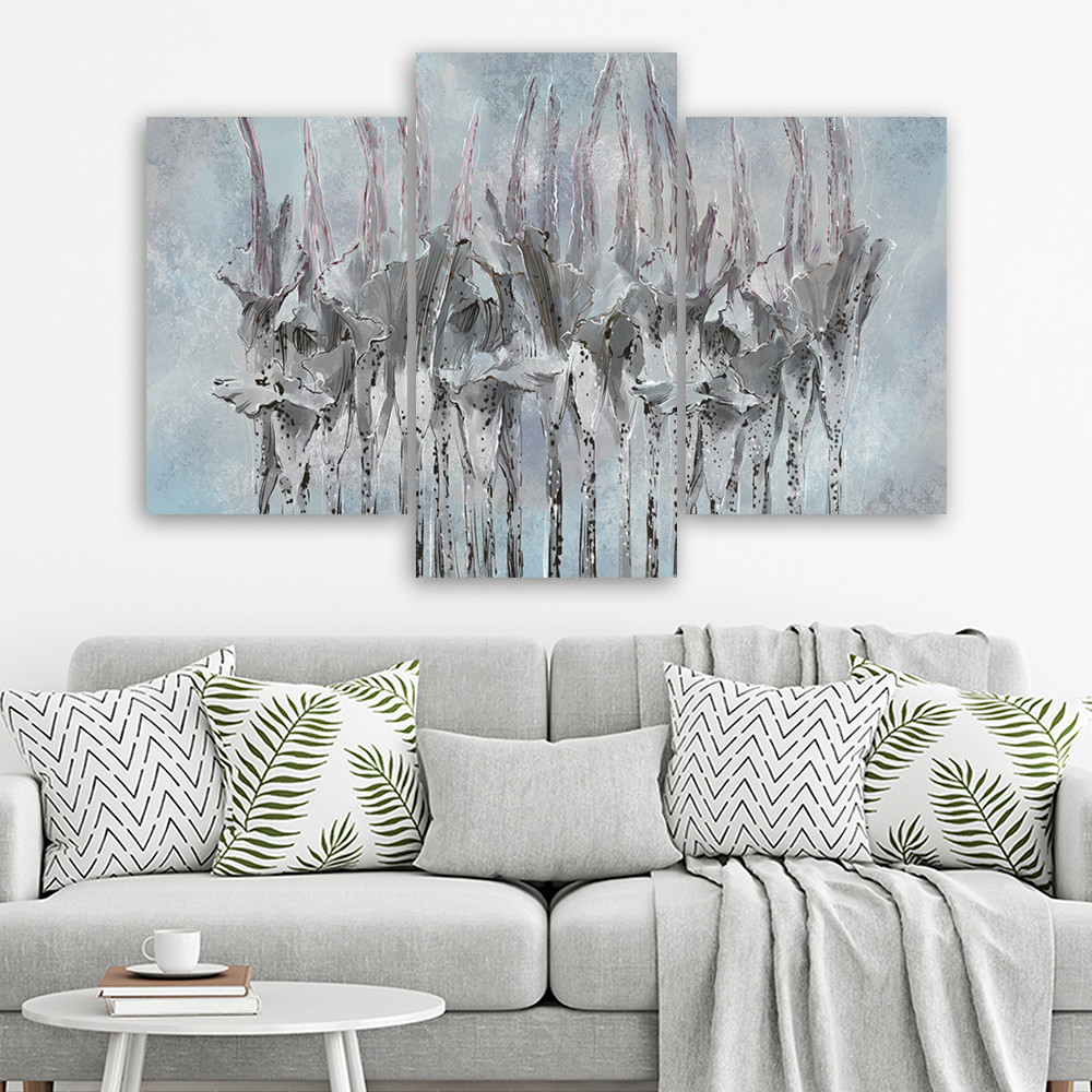 Lærred print 3 dele, planter blomster Simnitło