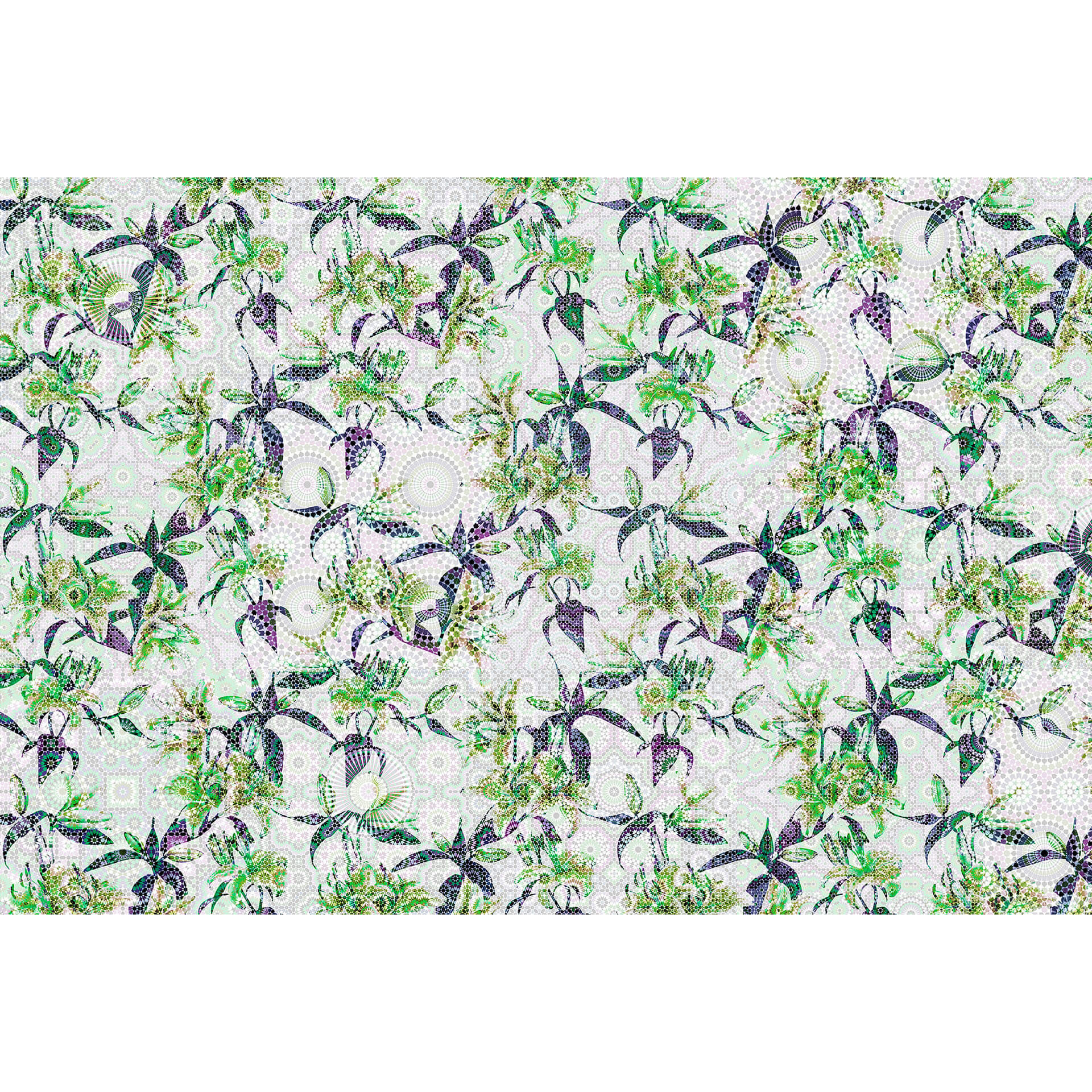 Livingwalls Fotobehang Walls by Patel mosaic lilies 3