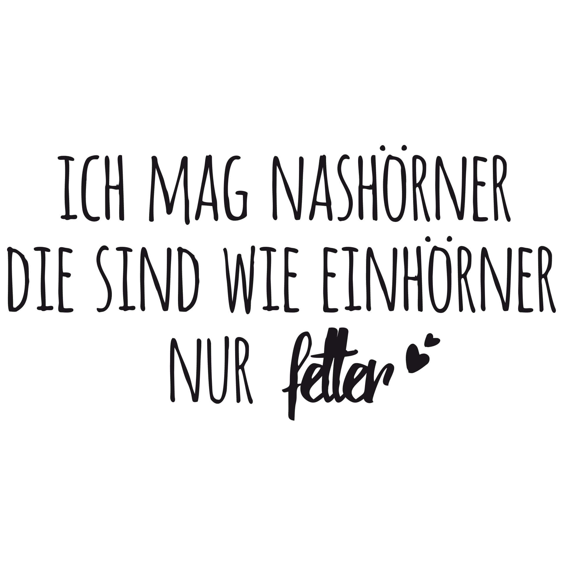 Wandtattoo Ich mag Nashörner...