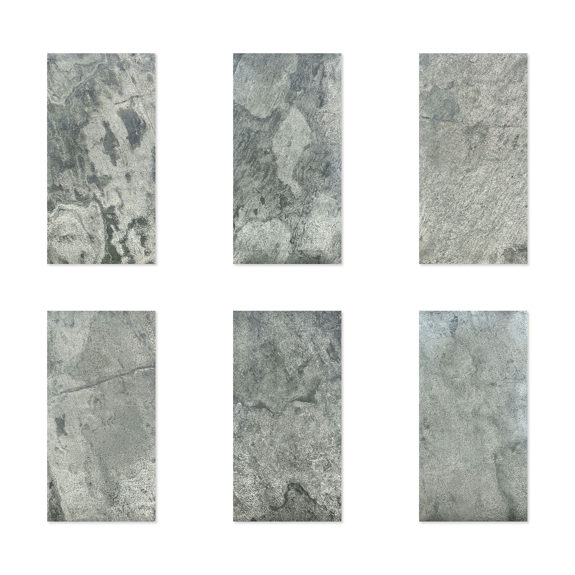 Echtstein - 3D Wandpaneel, Set aus 6 Natursteinplatten als luxuriöse Wandverkleidung - Glimmerschief