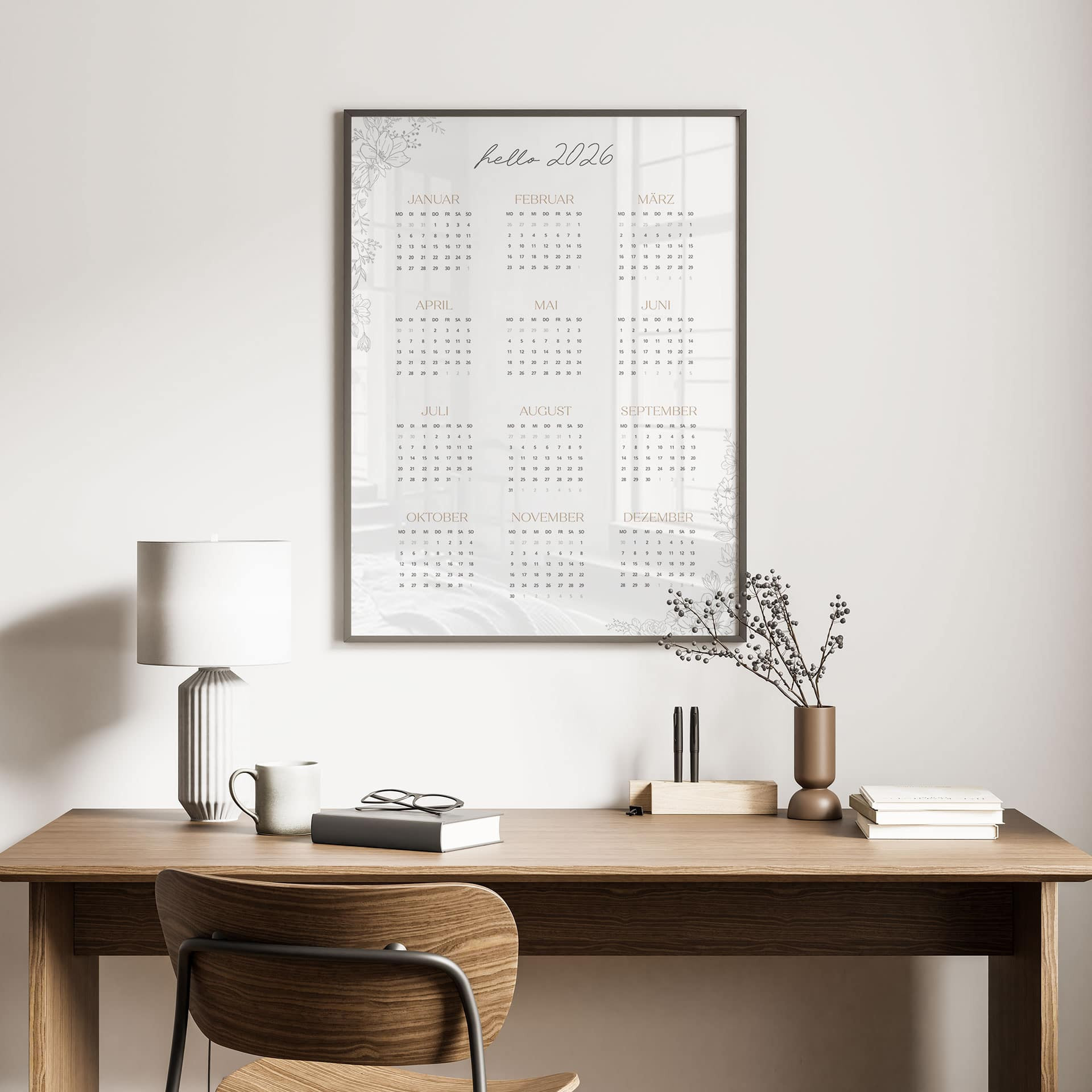 Poster Jahreskalender Hello 2026