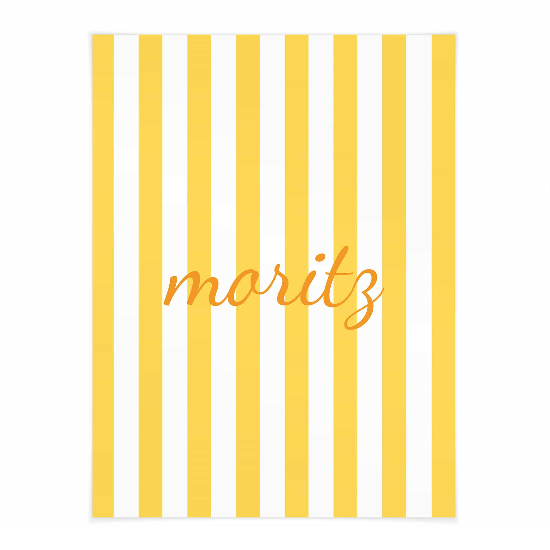 Poster personnalisable rayures jaunes