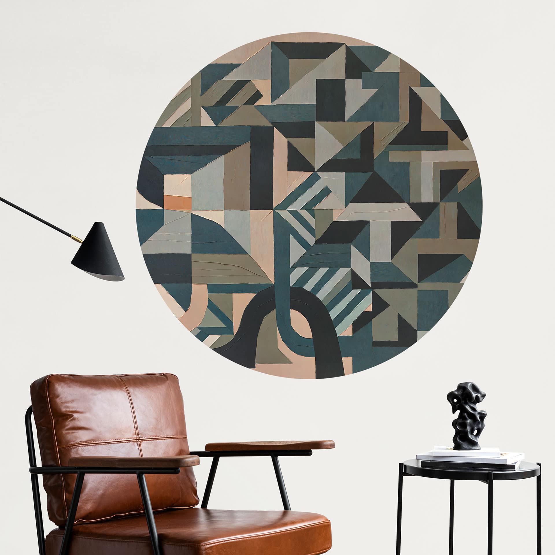 Muursticker Silent Planes - Geometrische Vormen - Sir Edward x Grigory Gladarev - Rond