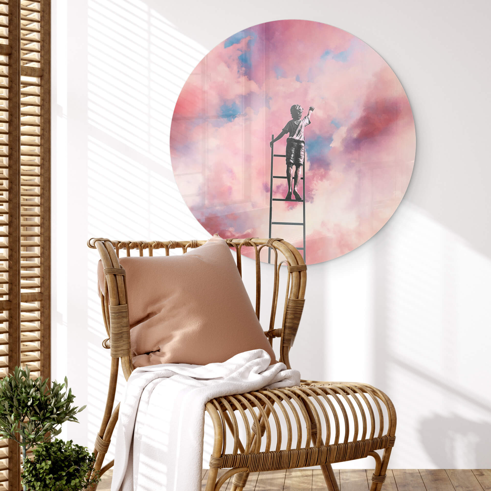 Glasbild Wolkenmaler Rund - Taudalpoi