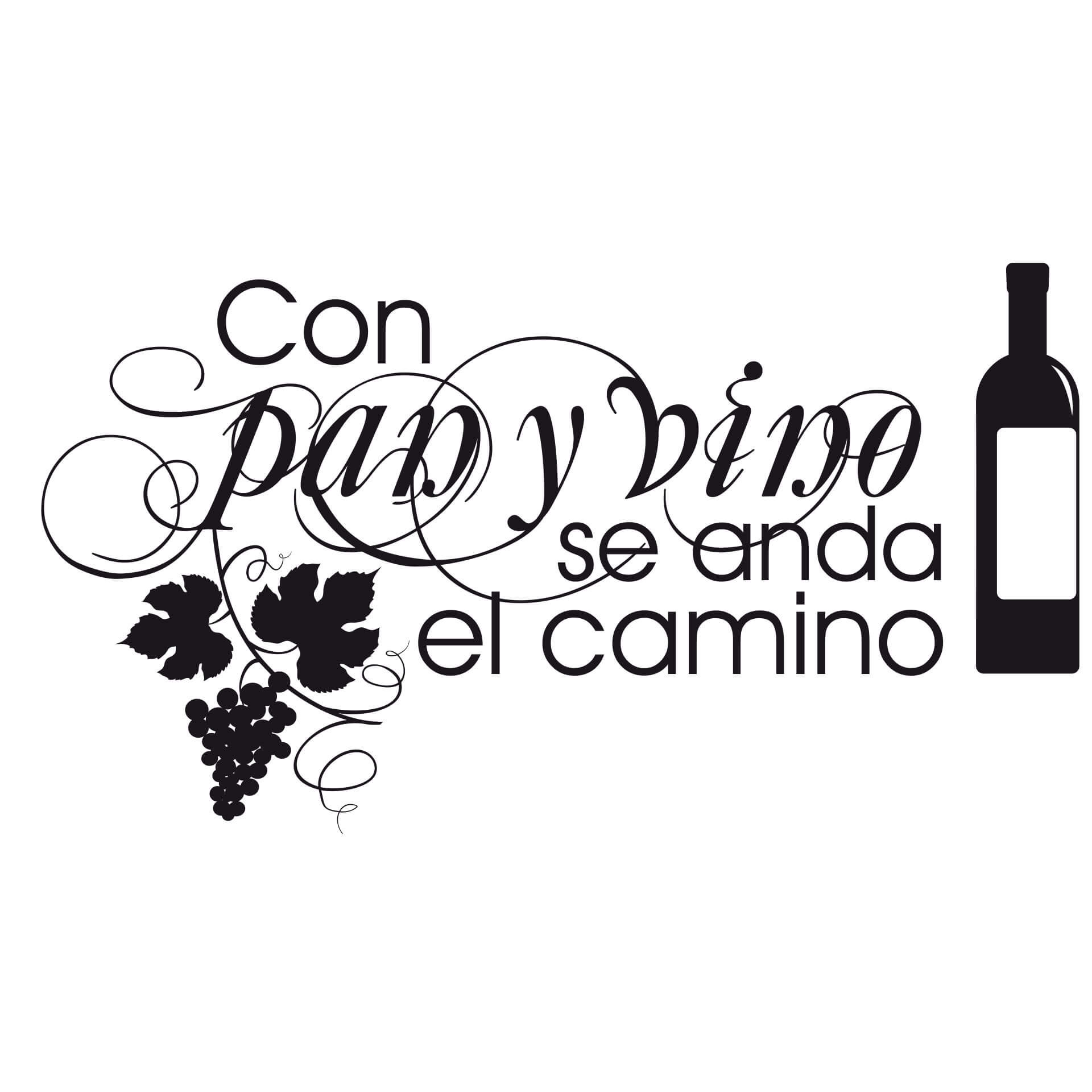 Adesivo murale - Con pan y vino se anda el camino