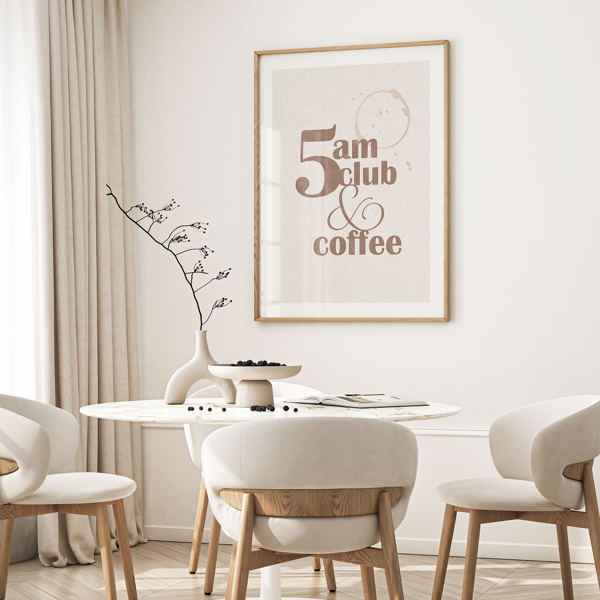 Plakat 5 am Club & Coffee | Hasło dotyczące kawy dla kawiarni i kuchni