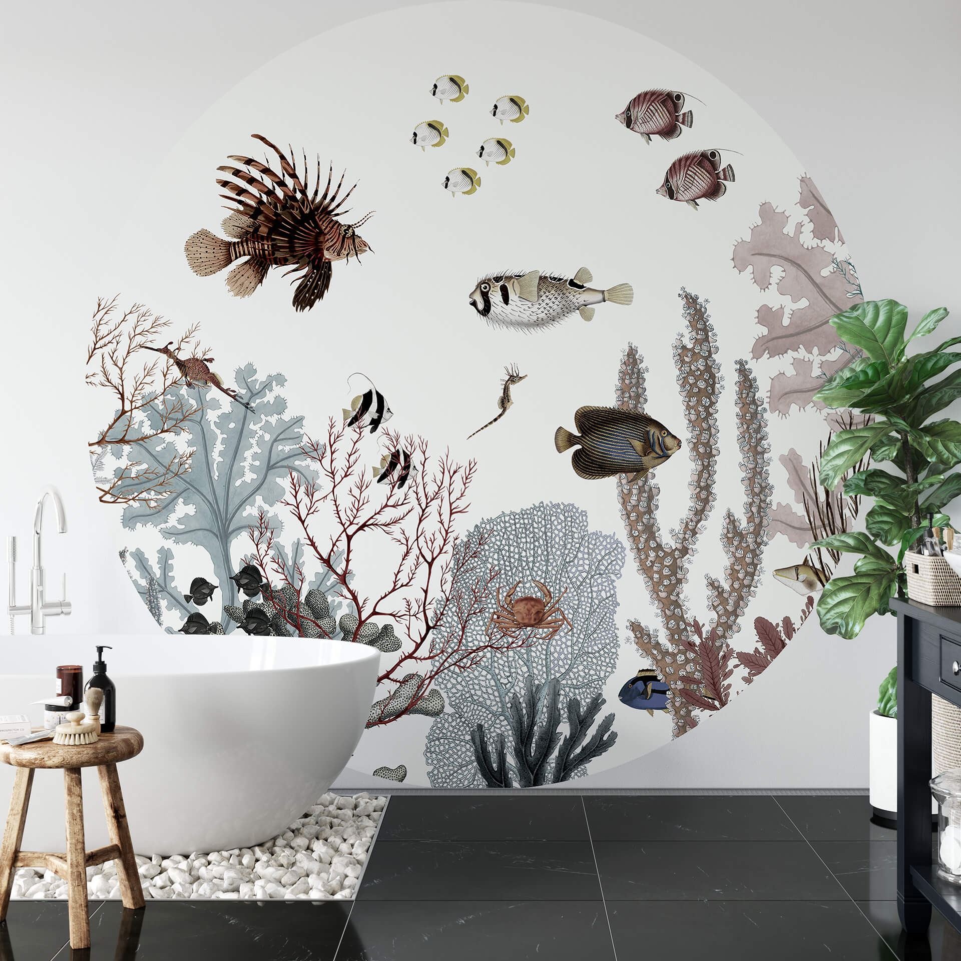 Behangcirkel Sir Edward - Roaring Reef - vliesbehang/zelfklevend vliesbehang