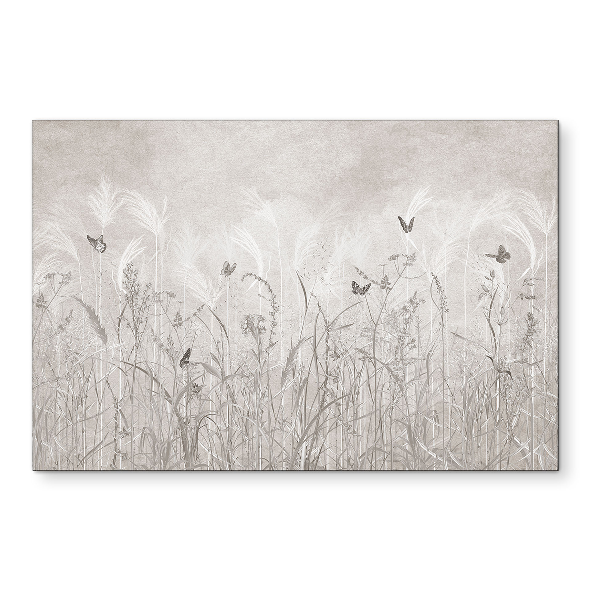 Wanddecoratie wilde bloemenweide met vlinders in Scandinavisch design - Ms Tiff - Alu-Dibond
