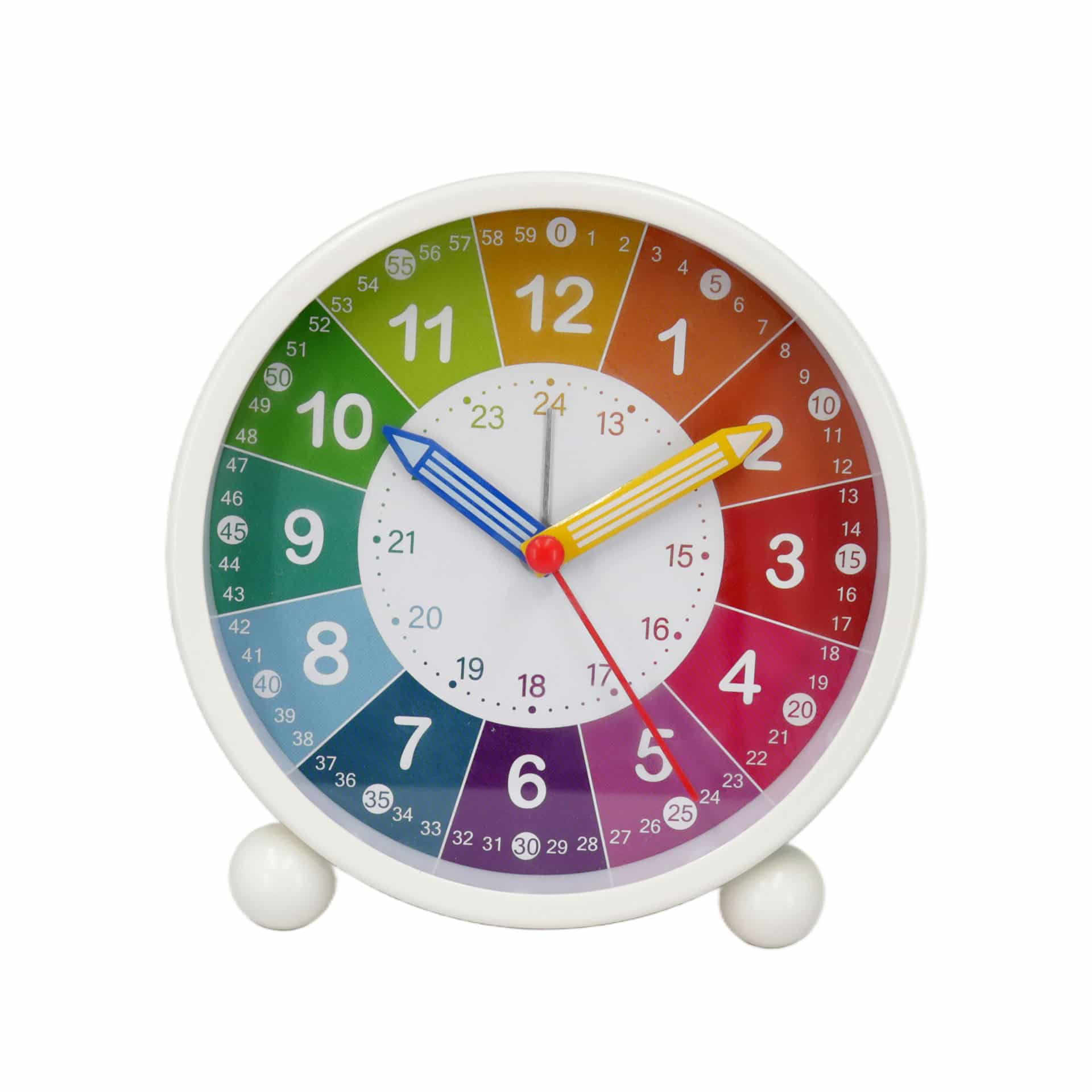 Réveil de table arc-en-ciel, horloge éducative pour enfants – 11x12x5 cm