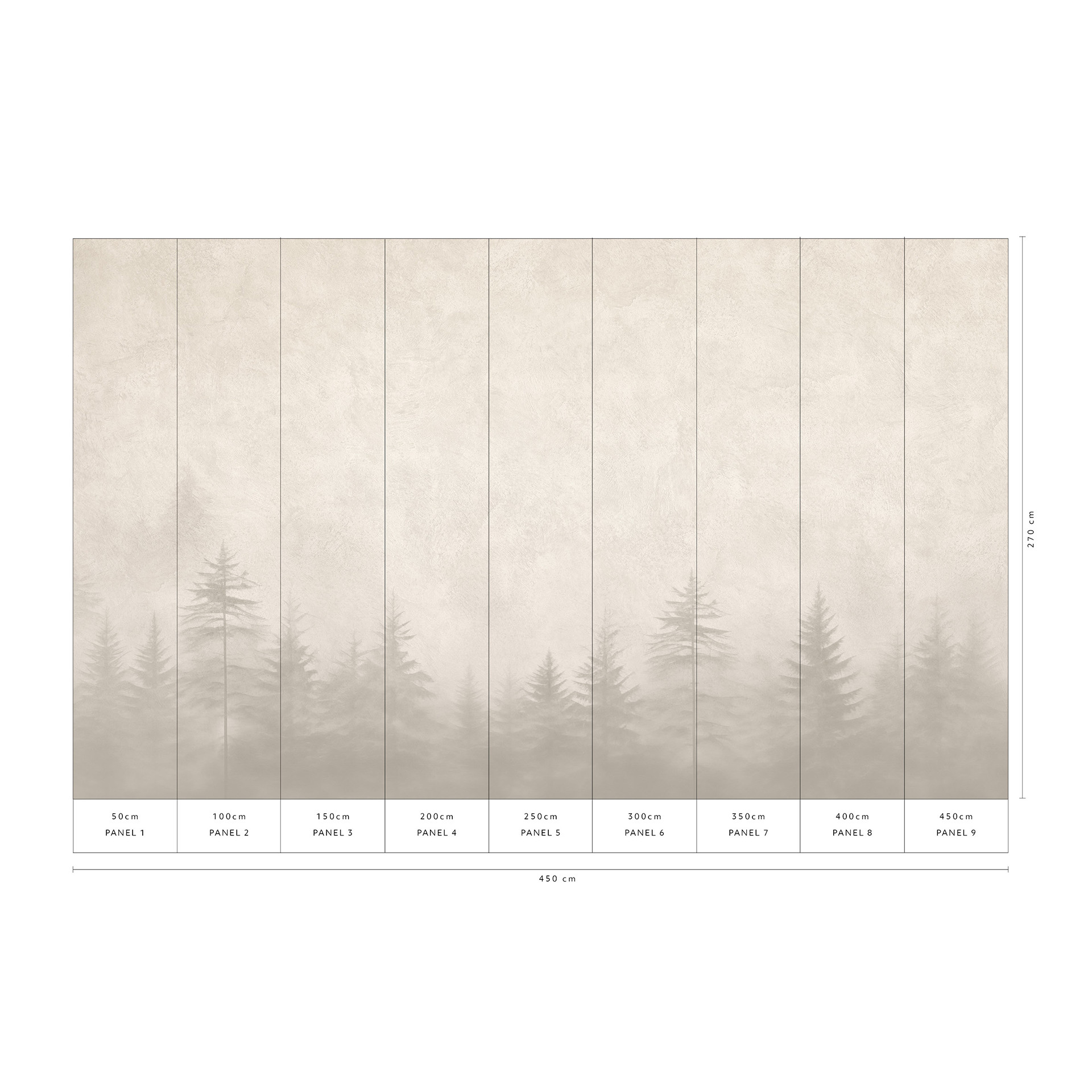 Landschap behang Big Pictures crème 4.50 x 2.70 m