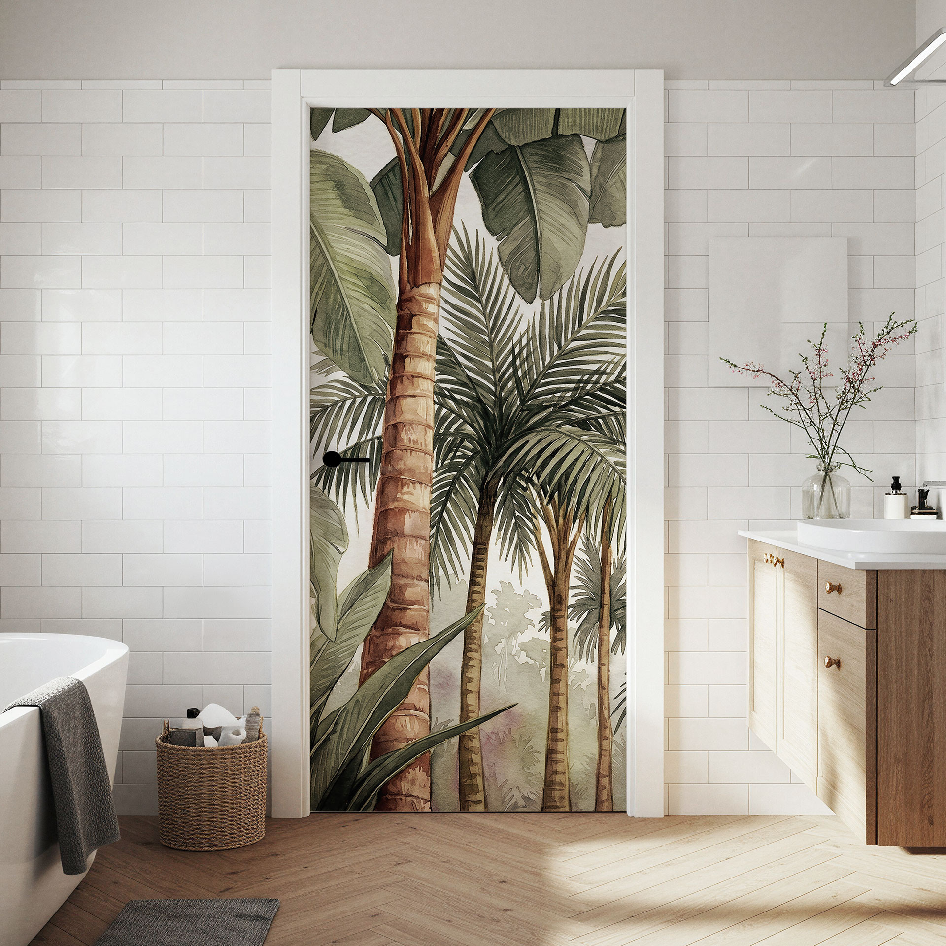 Folia na drzwi Tropikalny Las Palmowy - Pictufy Studio