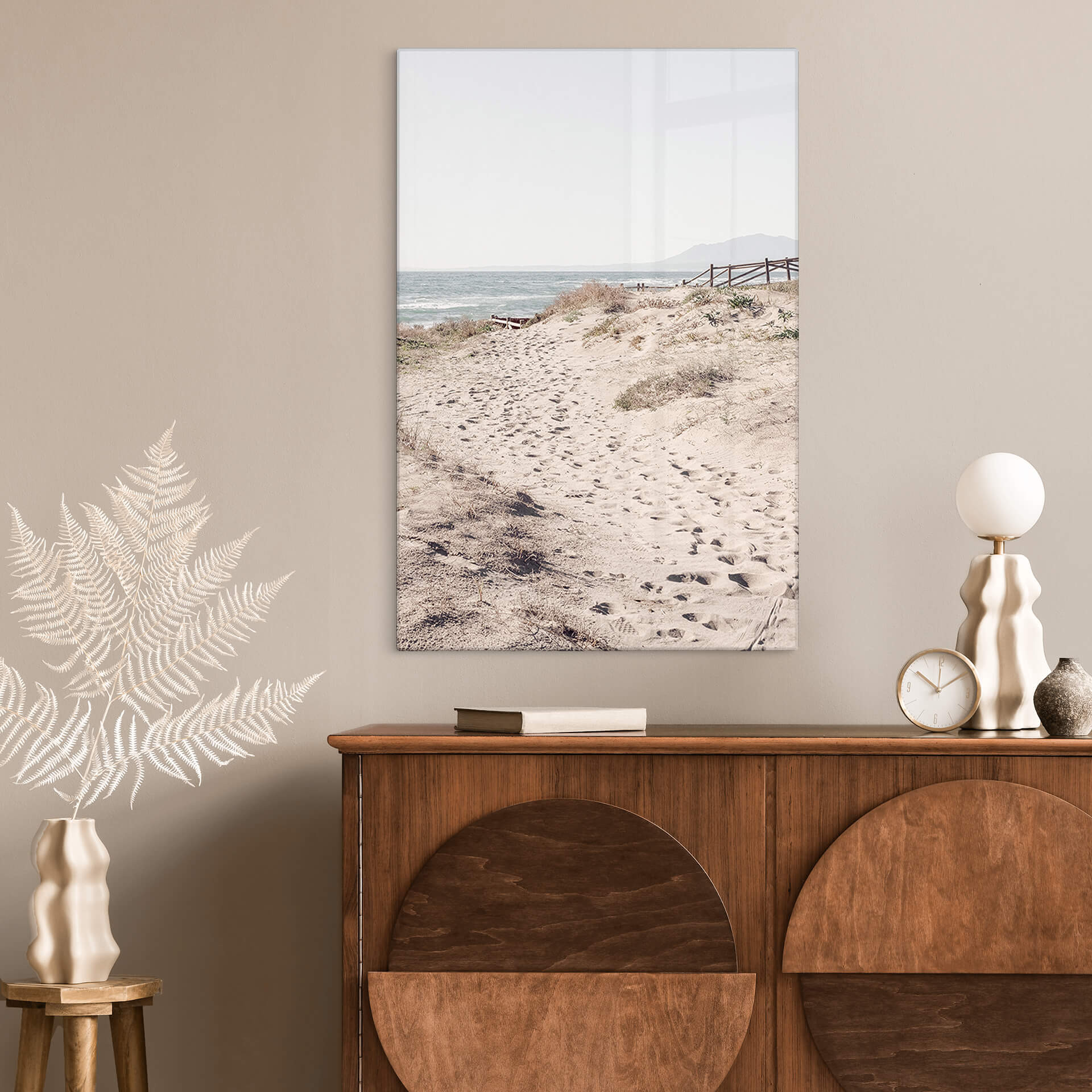 Glasbild 1X Studio - Strandaufgang an den Dünen