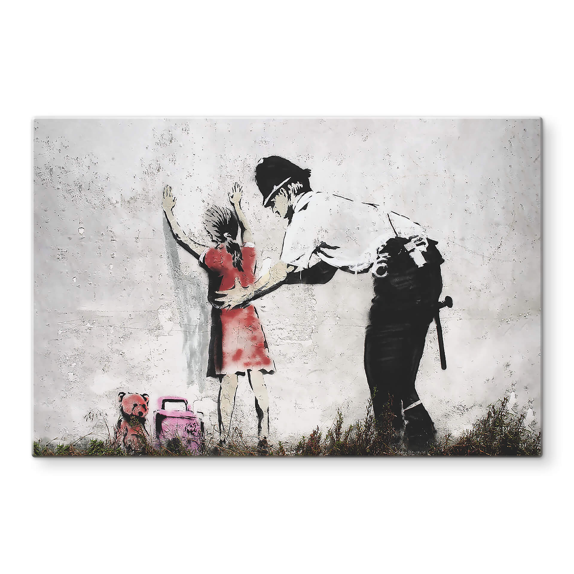 Glasbillede - Banksy - Policeman Searching Girl