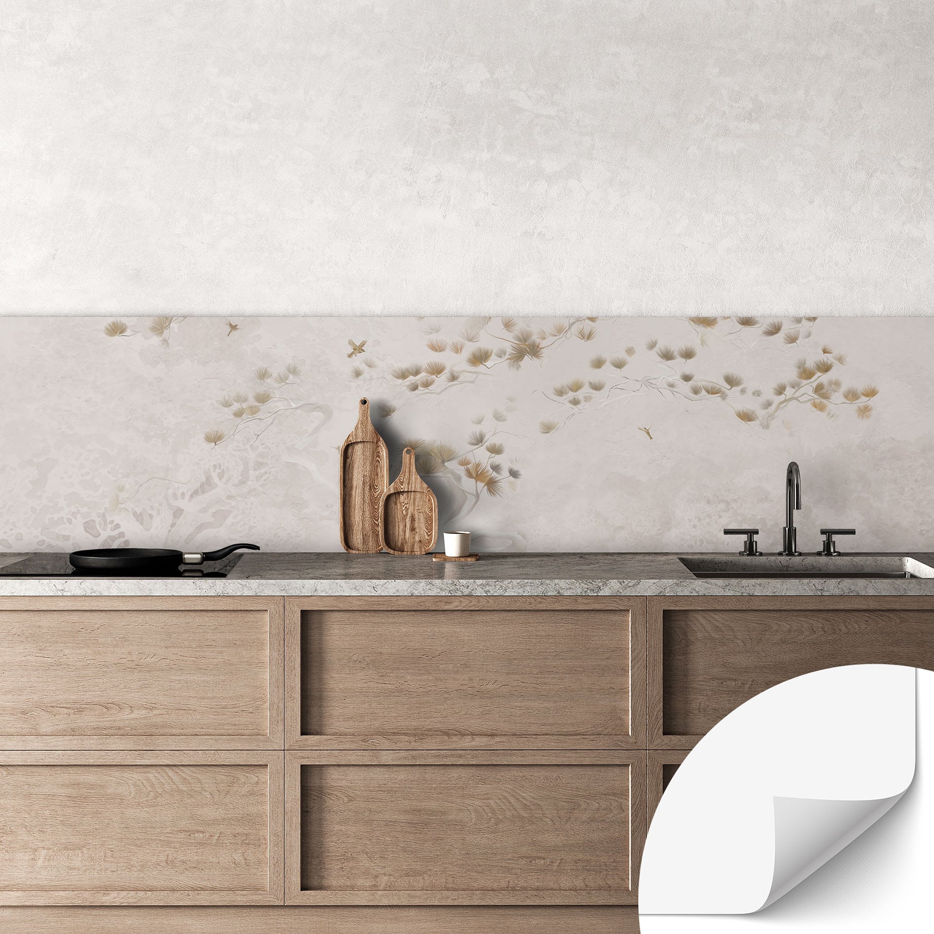 Selbstklebende Küchenrückwand Elegante Kiefer im asiatischen Stil - Ms Tiff
