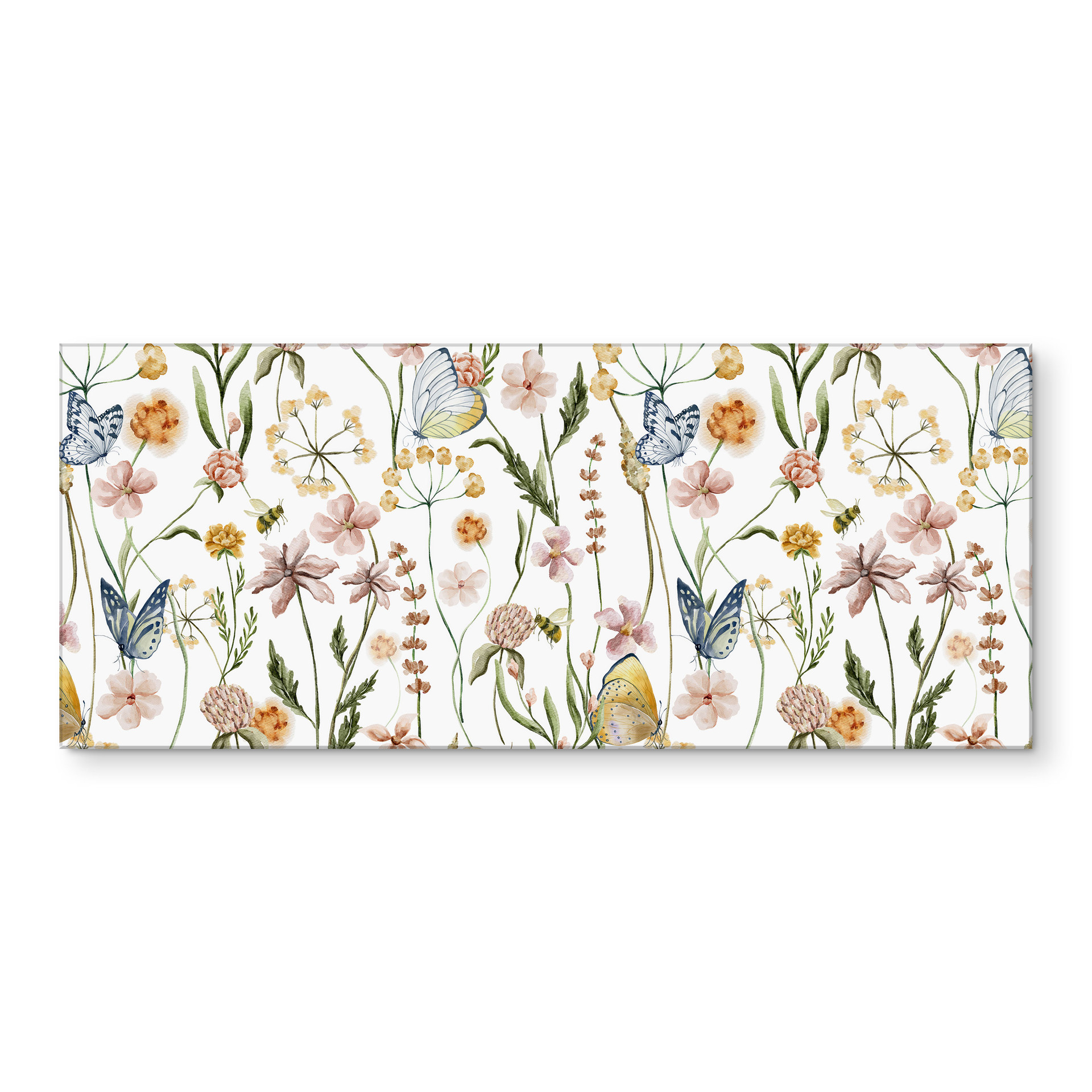Crédence de Cuisine Prairie printanière avec papillons - UN Designs