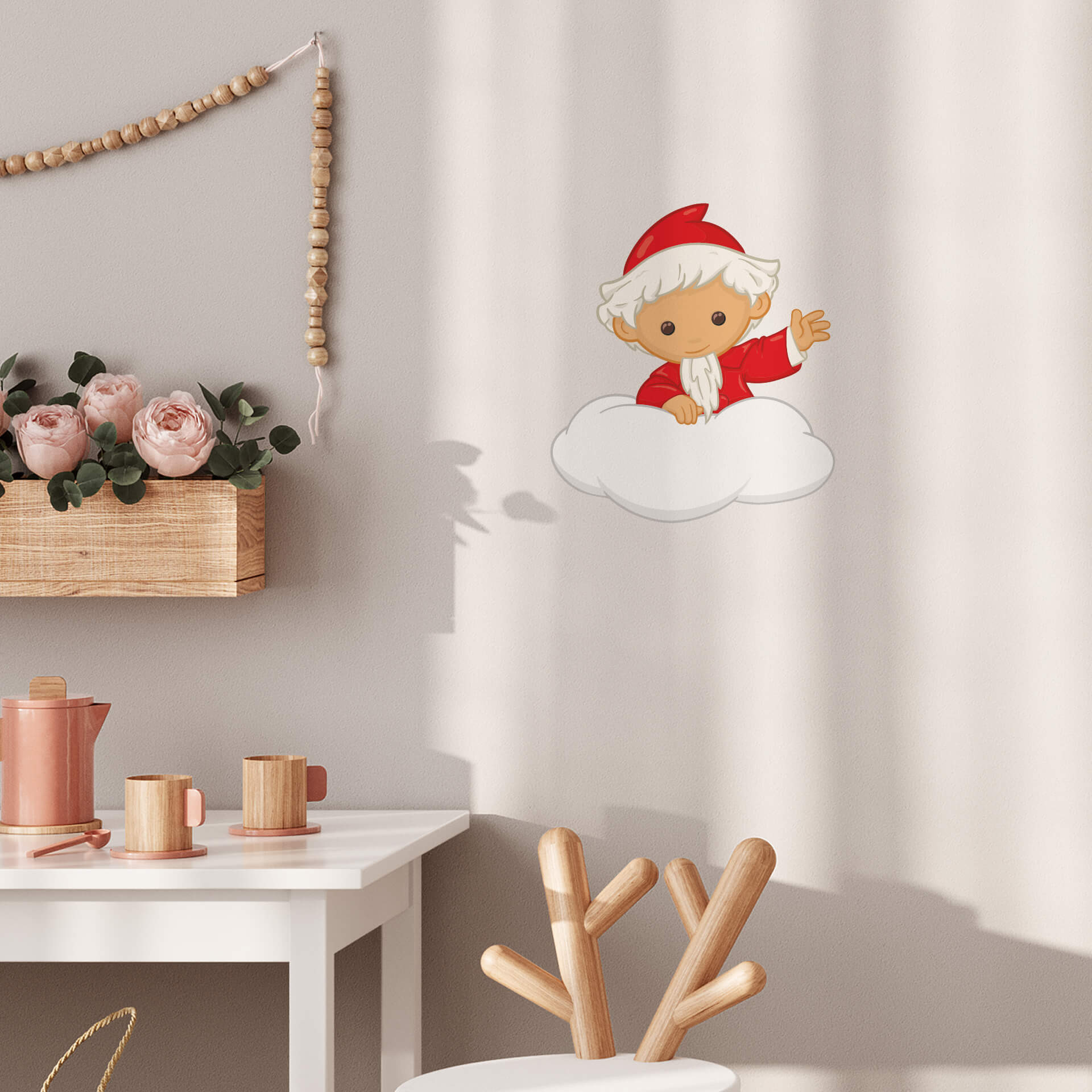 Kinderzimmer Wandtattoo Unser Sandmännchen - Sandmann auf Wolke
