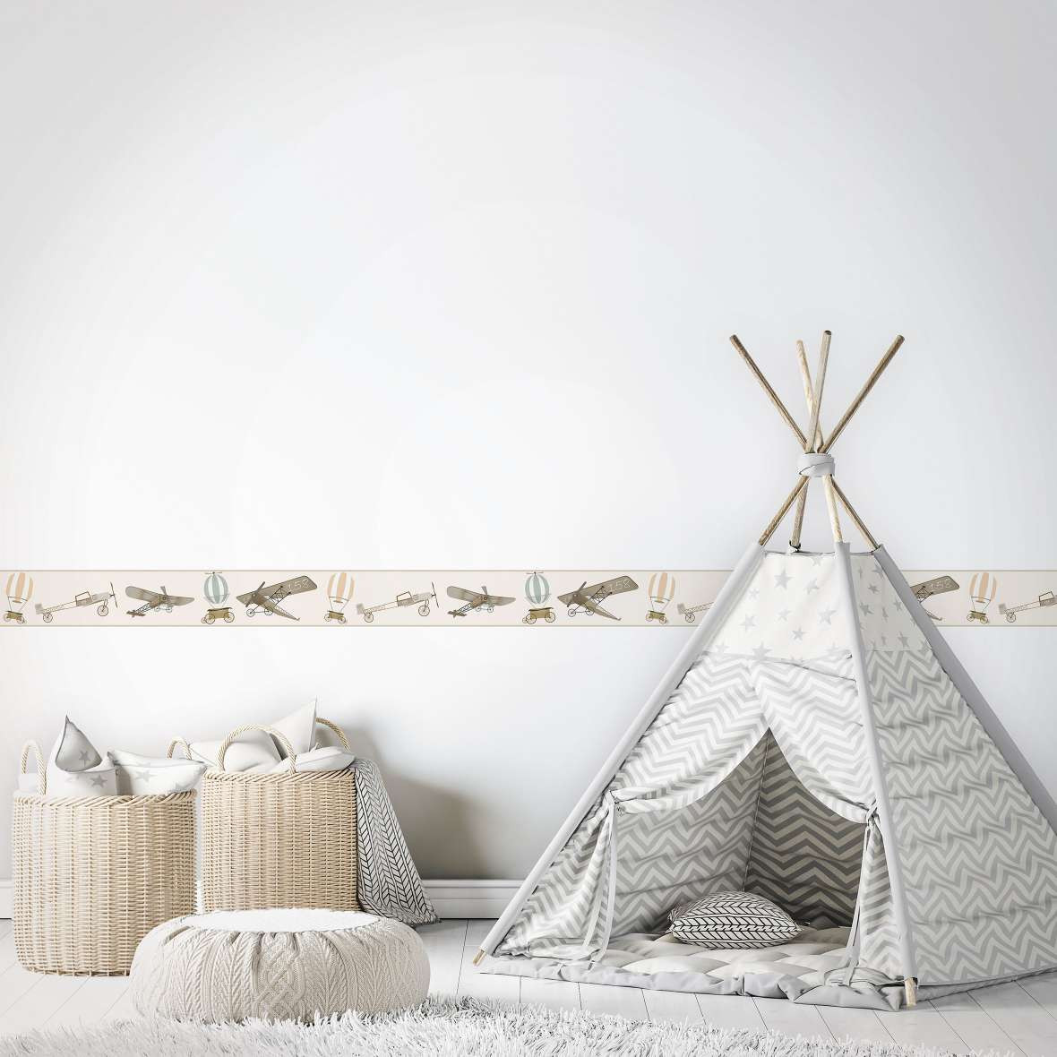 Carta da parati per bambini, tessuto non tessuto Kids Walls beige