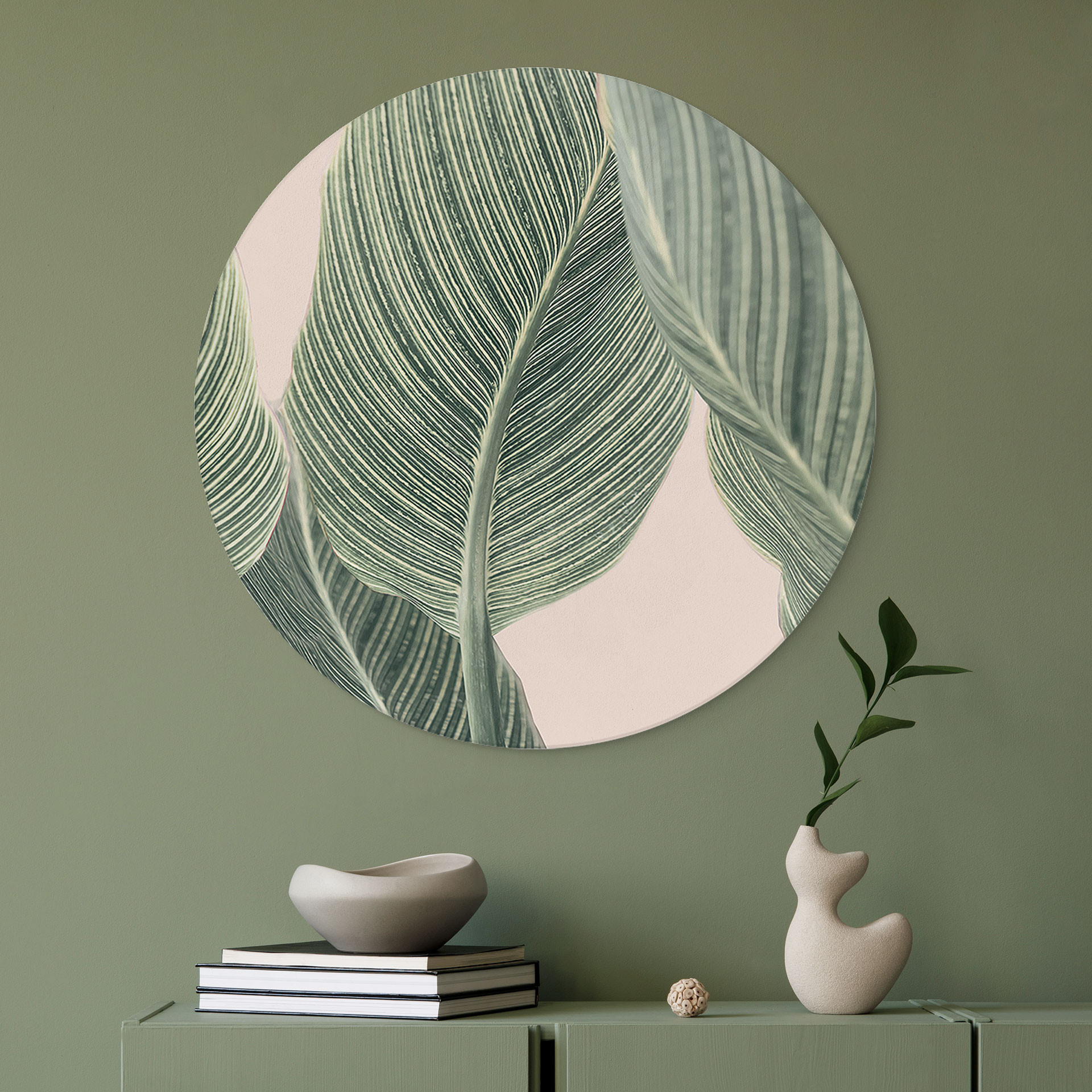 Alu-Dibond Calathea Pflanze - Sisi & Seb - Rund