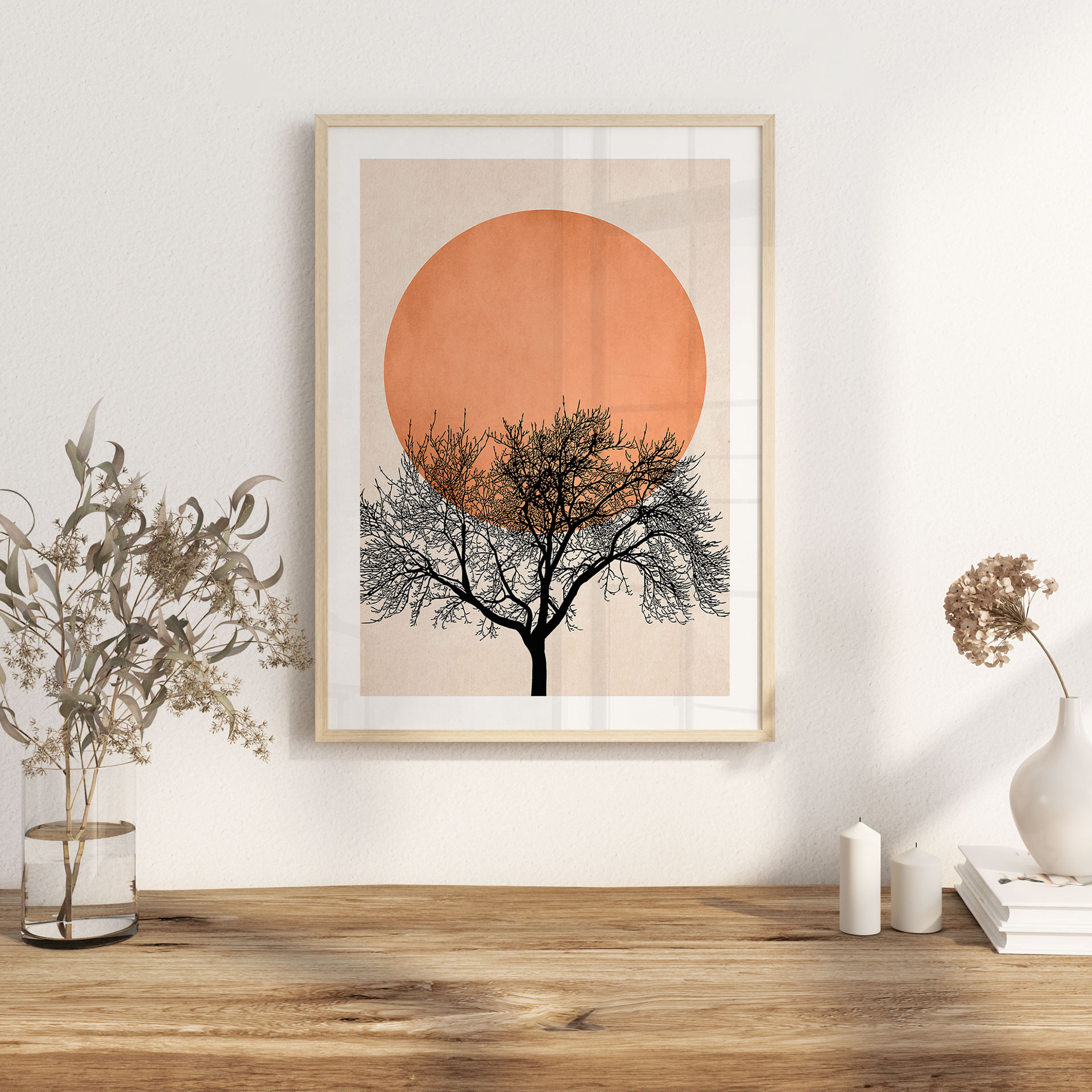 Poster Matin d'hiver en couleur pêche - Kubistika