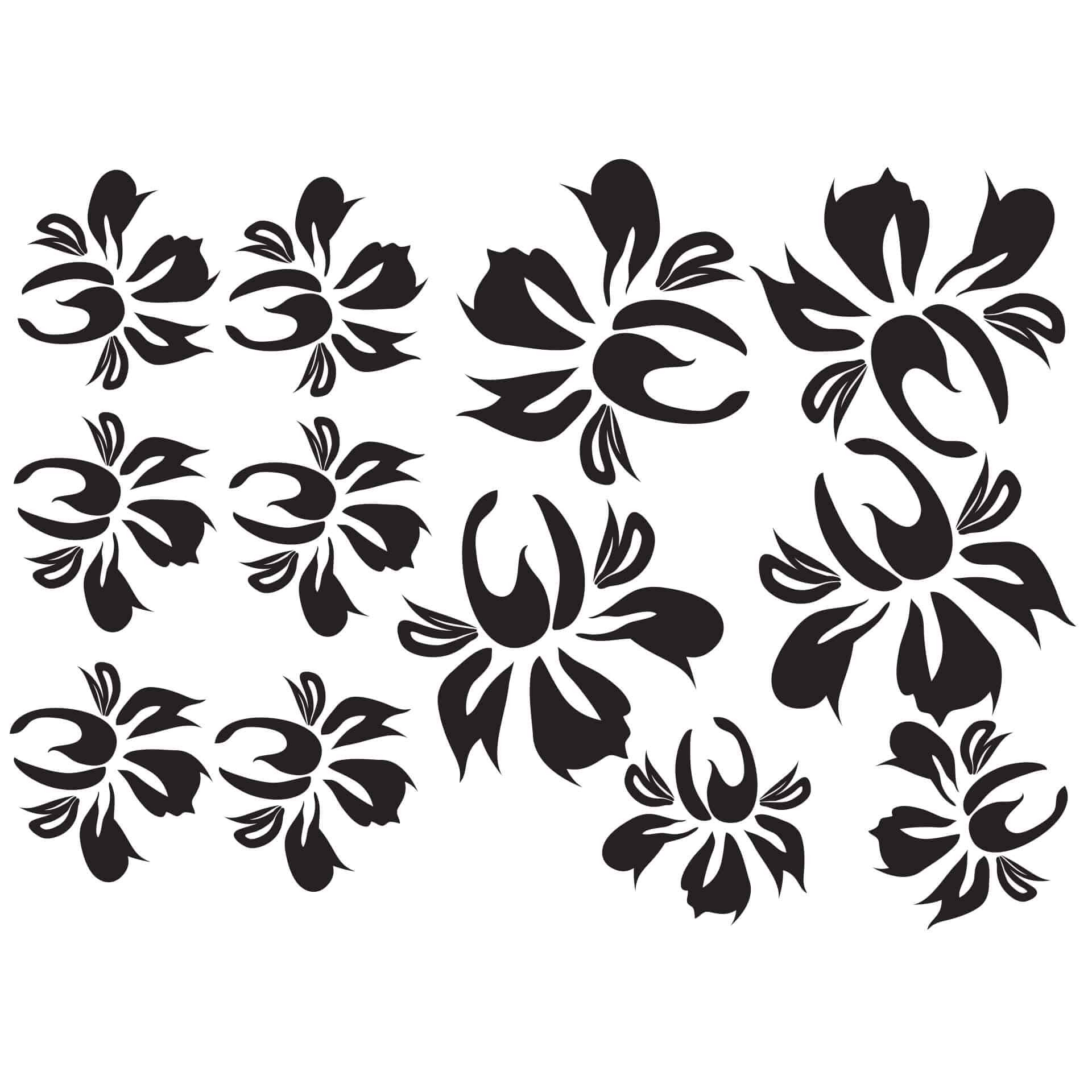 Wallsticker Blomster sæt 17