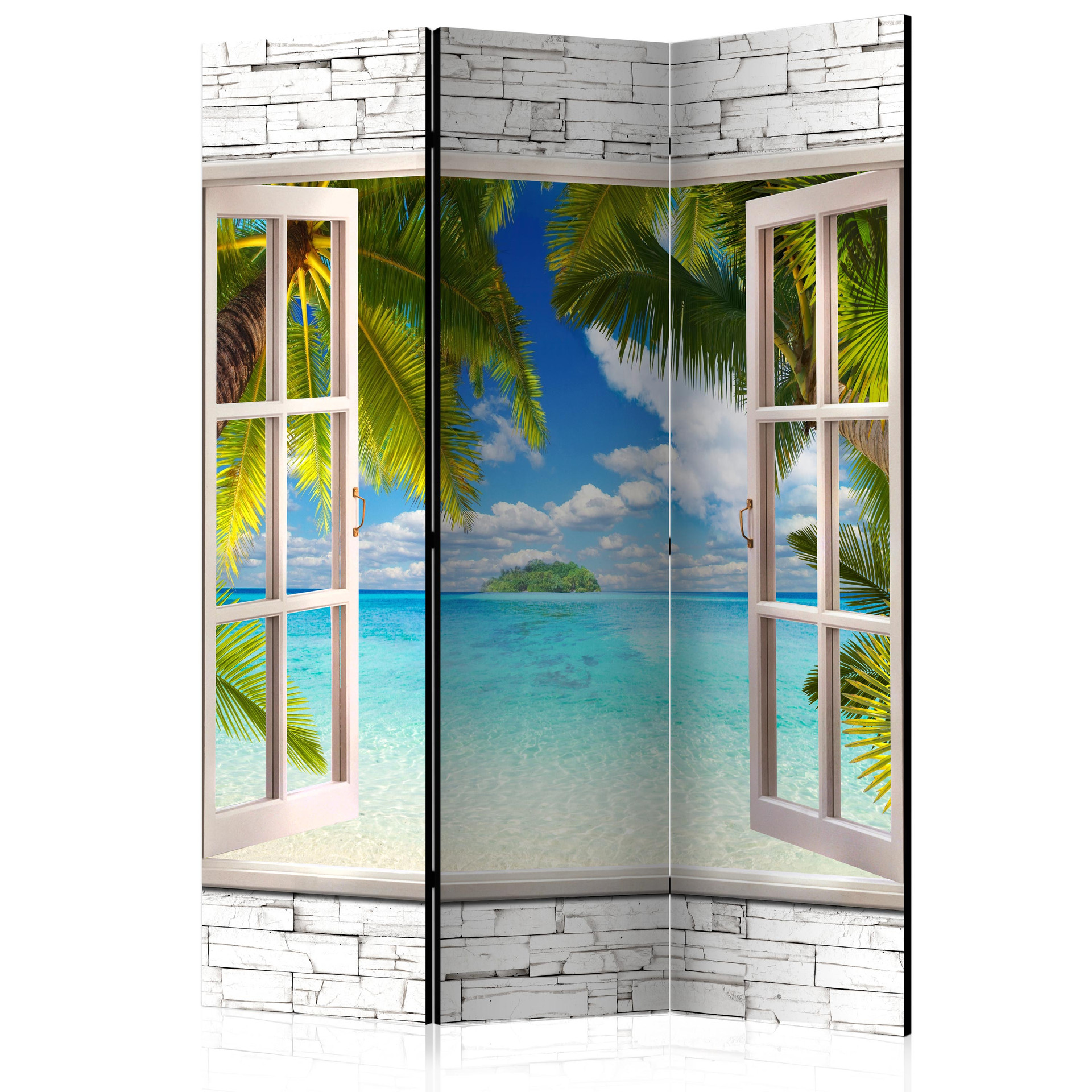 Screen room divider - Dream island, 3-delt - 135x172 cm