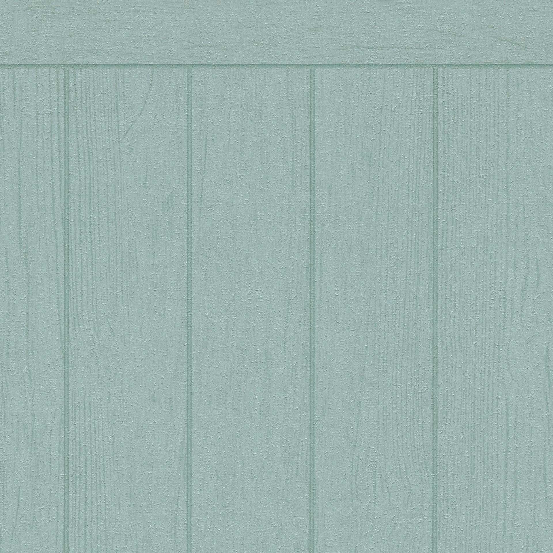 Akoestisch mintgroen houtpaneelbehang - Vliesbehang met Scandinavische textuur