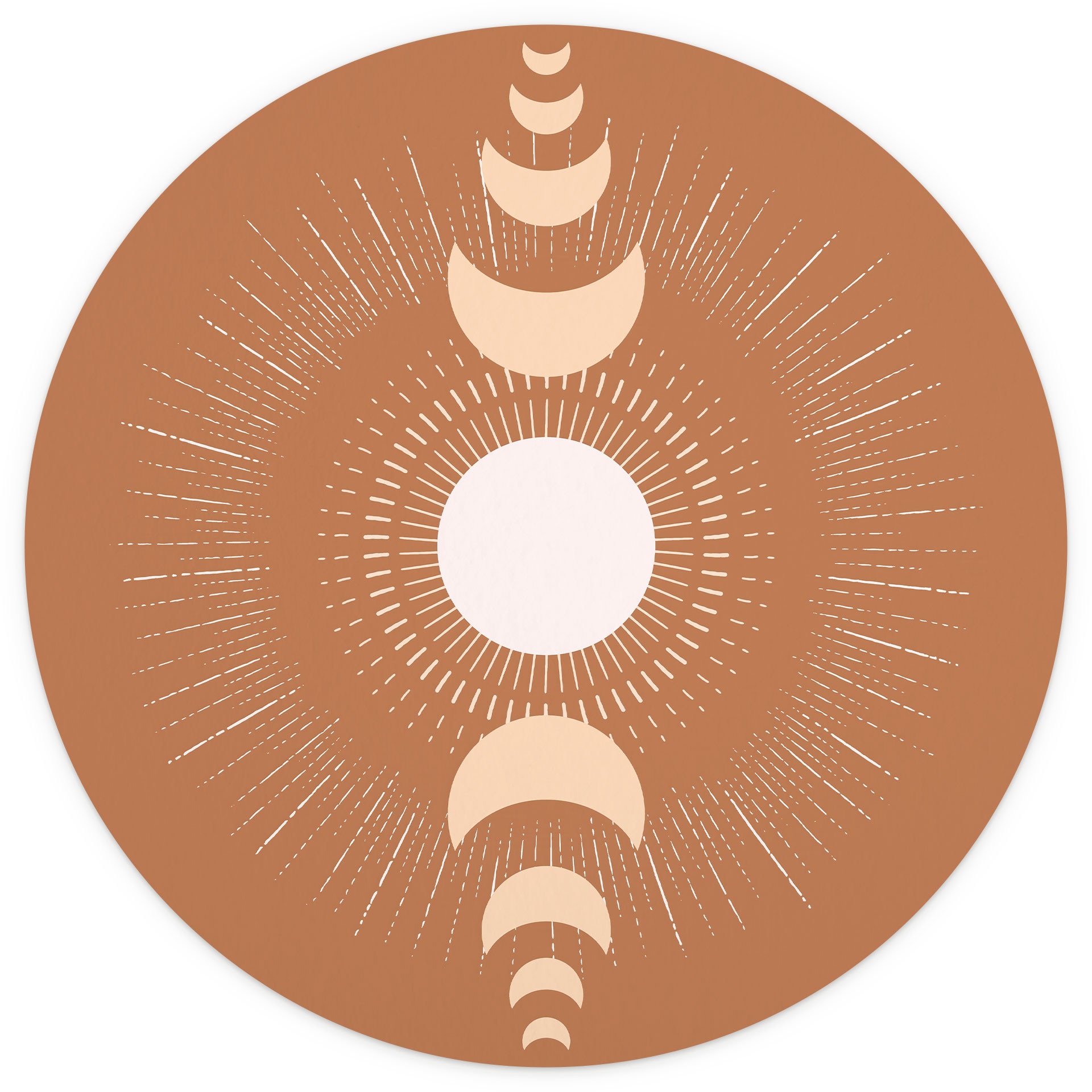 Maancycli - Zon en maan in harmonie - KsanaKalpa - Ronde - vliesbehang/zelfklevend vliesbehang