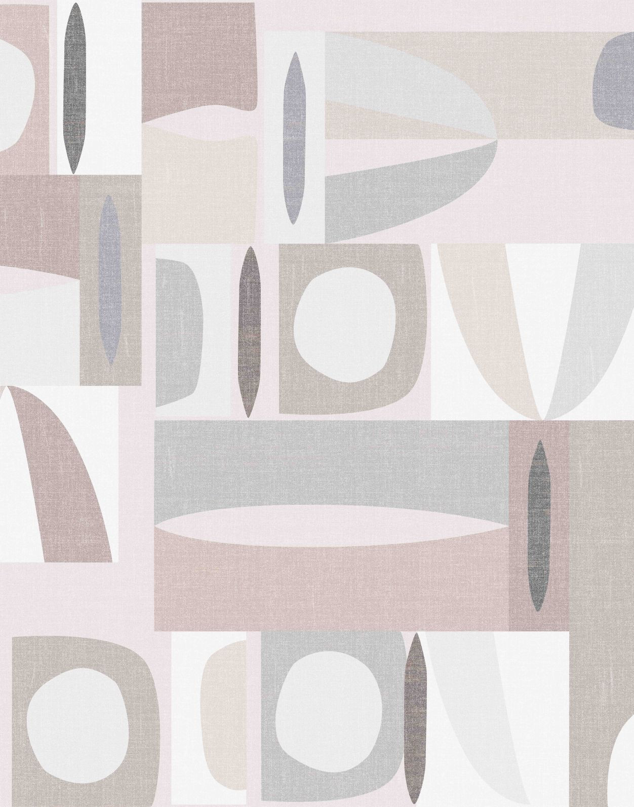 Papier peint photo Géométrie abstraite dans les tons blanc cassé et gris, style mid-century 2,7 x 2,