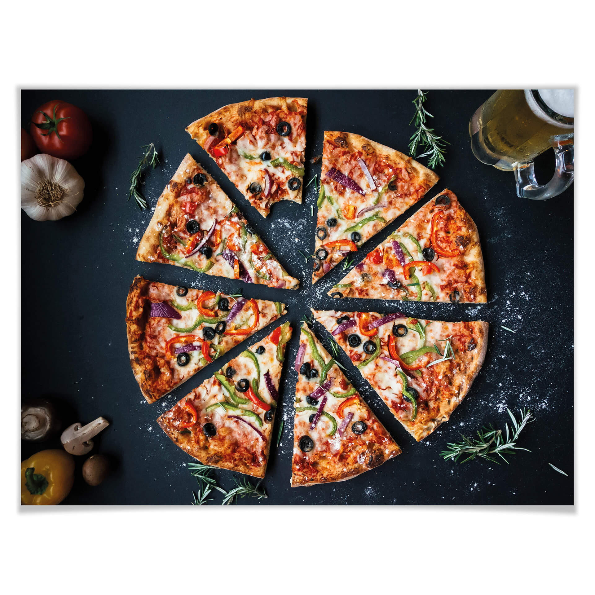 Plakat z włoską pizzą