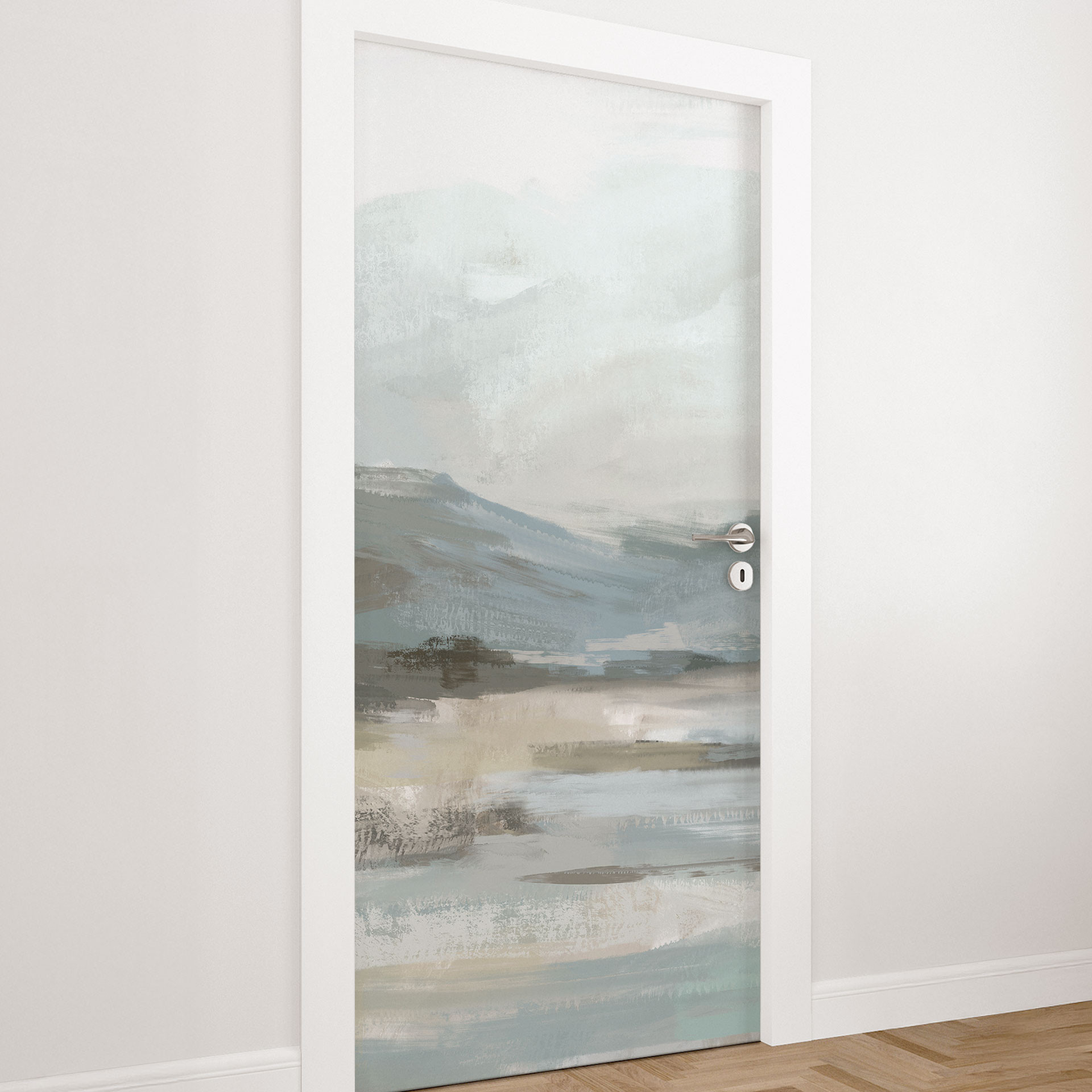 Pellicola per porte Dolce Paesaggio Costiero Grigio - Cheney
