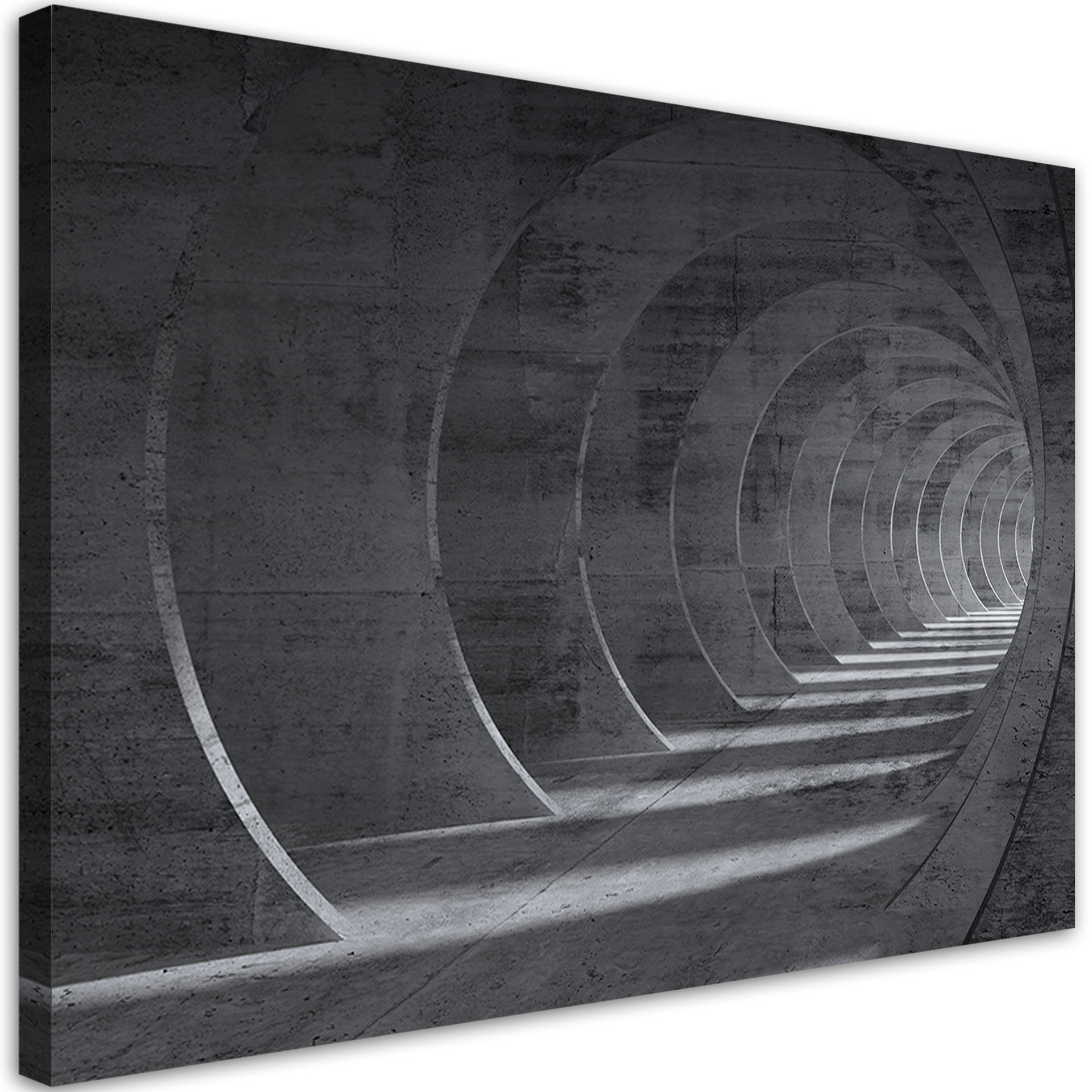 Canvasbillede, Grå 3D-tunnel