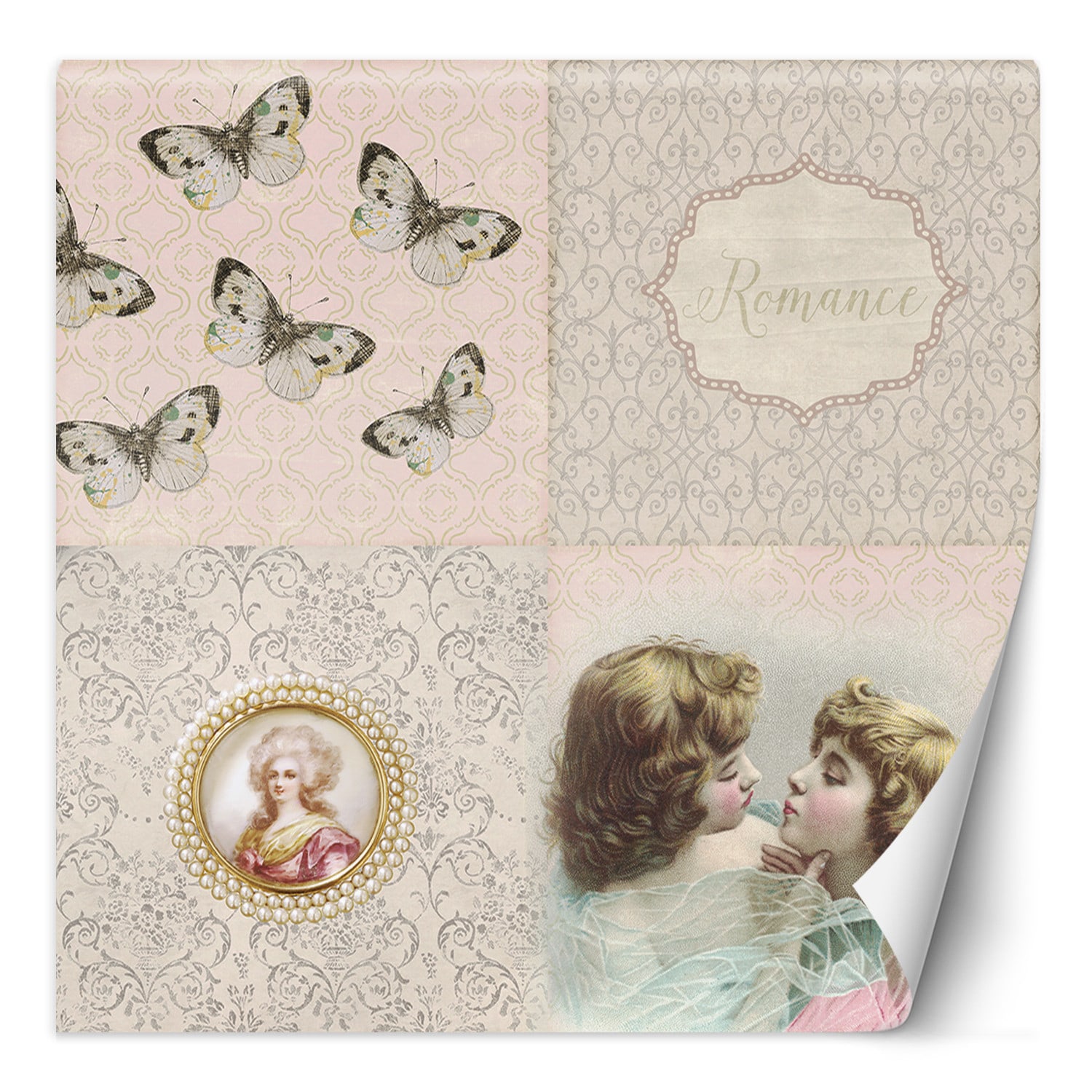 Fototapete, Abstrakte Collage Vintage Retro - Andrea Haase