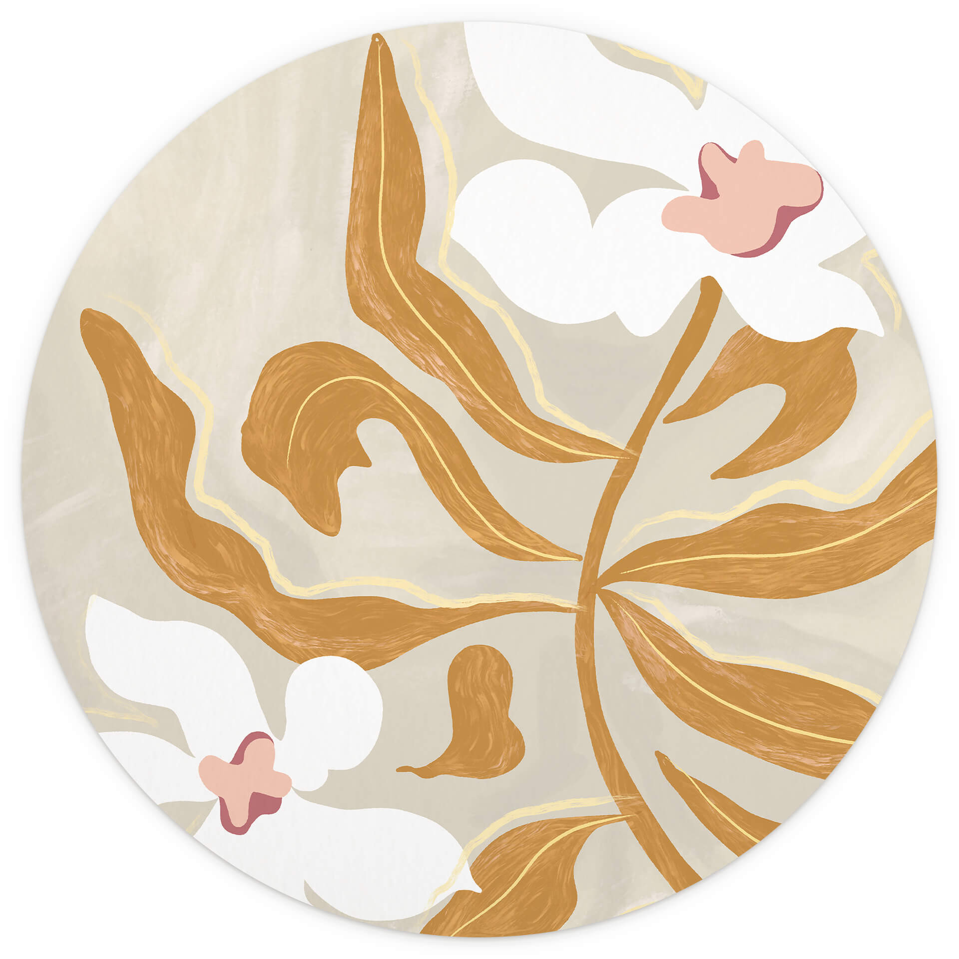 Behangcirkel Arty Guava - Flower Play - vliesbehang/zelfklevend vliesbehang