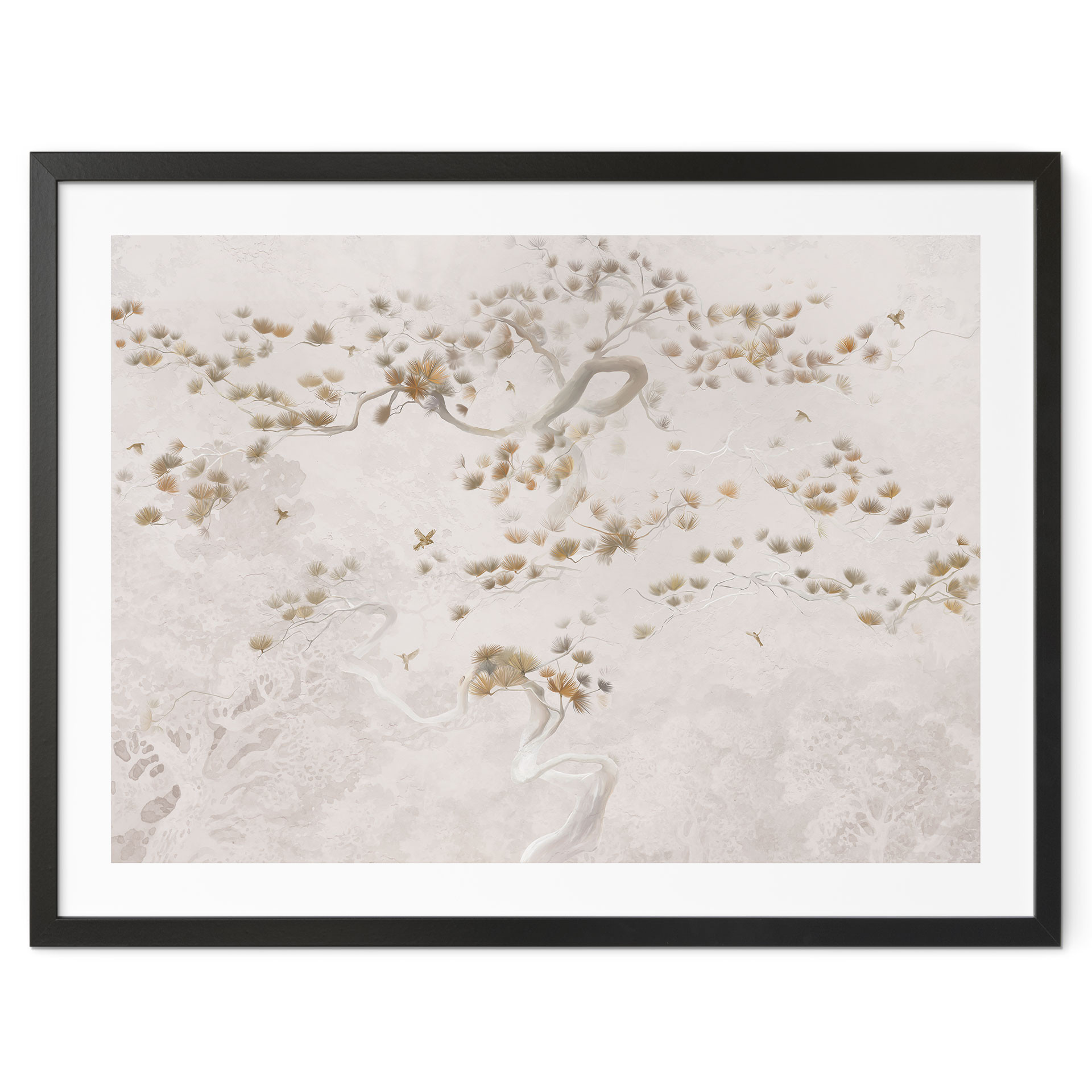 Poster met bomen - Elegante dennenboom in Aziatische stijl - Ms Tiff