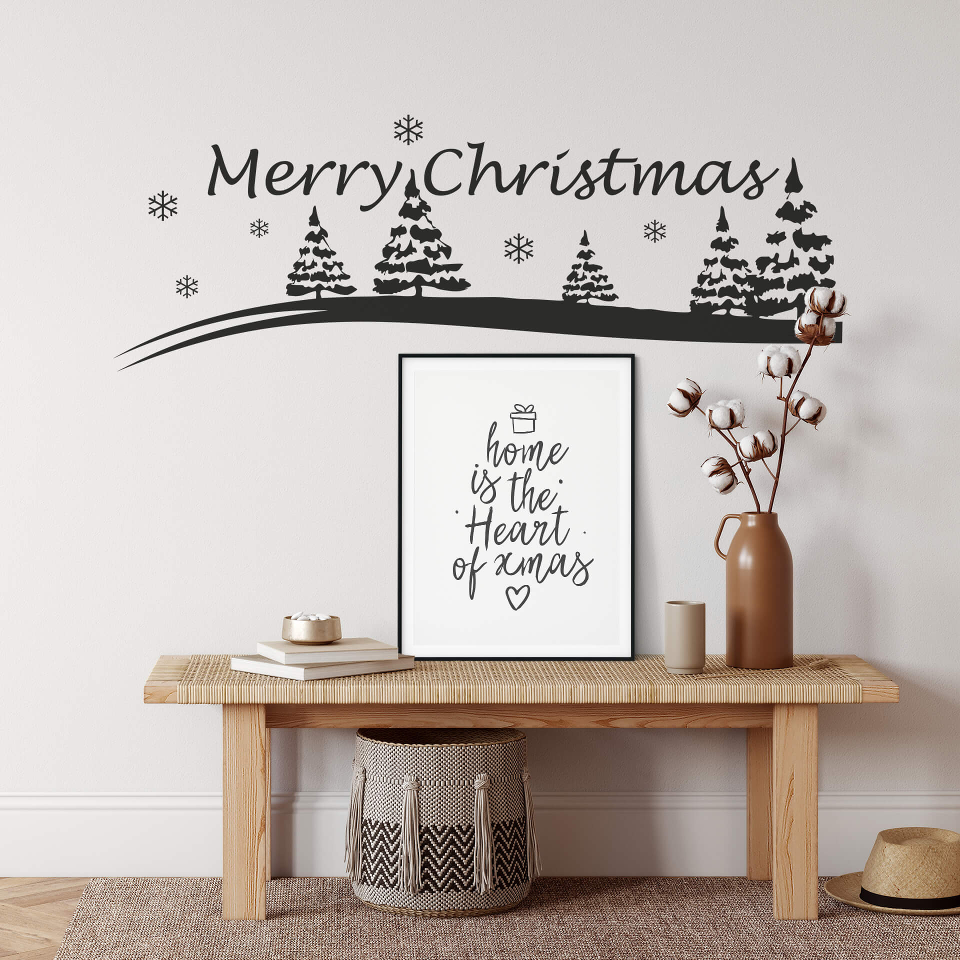 Wallsticker Merry Christmas & Vinter Landskab