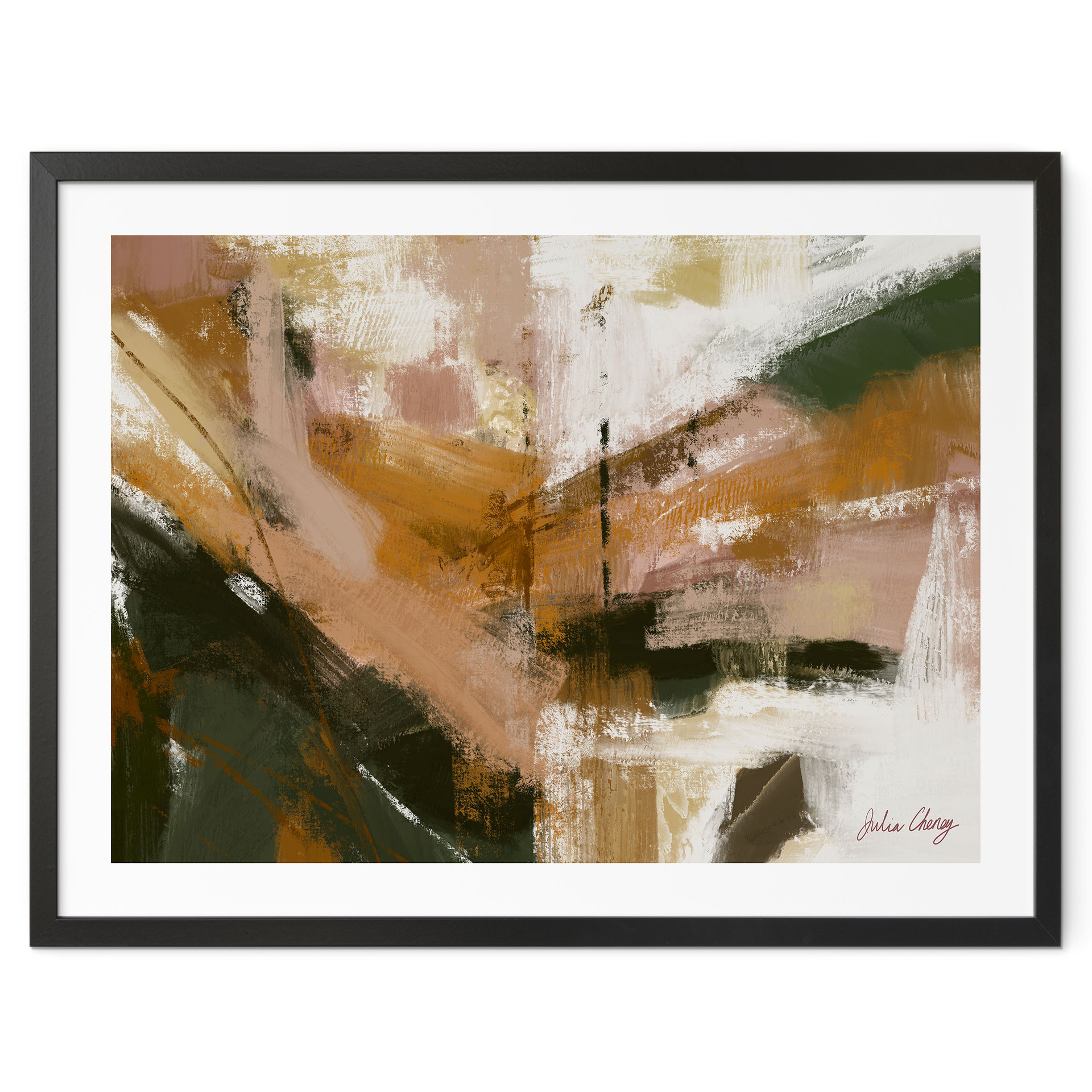 Poster Warme Penseelstreken Abstract - Cheney
