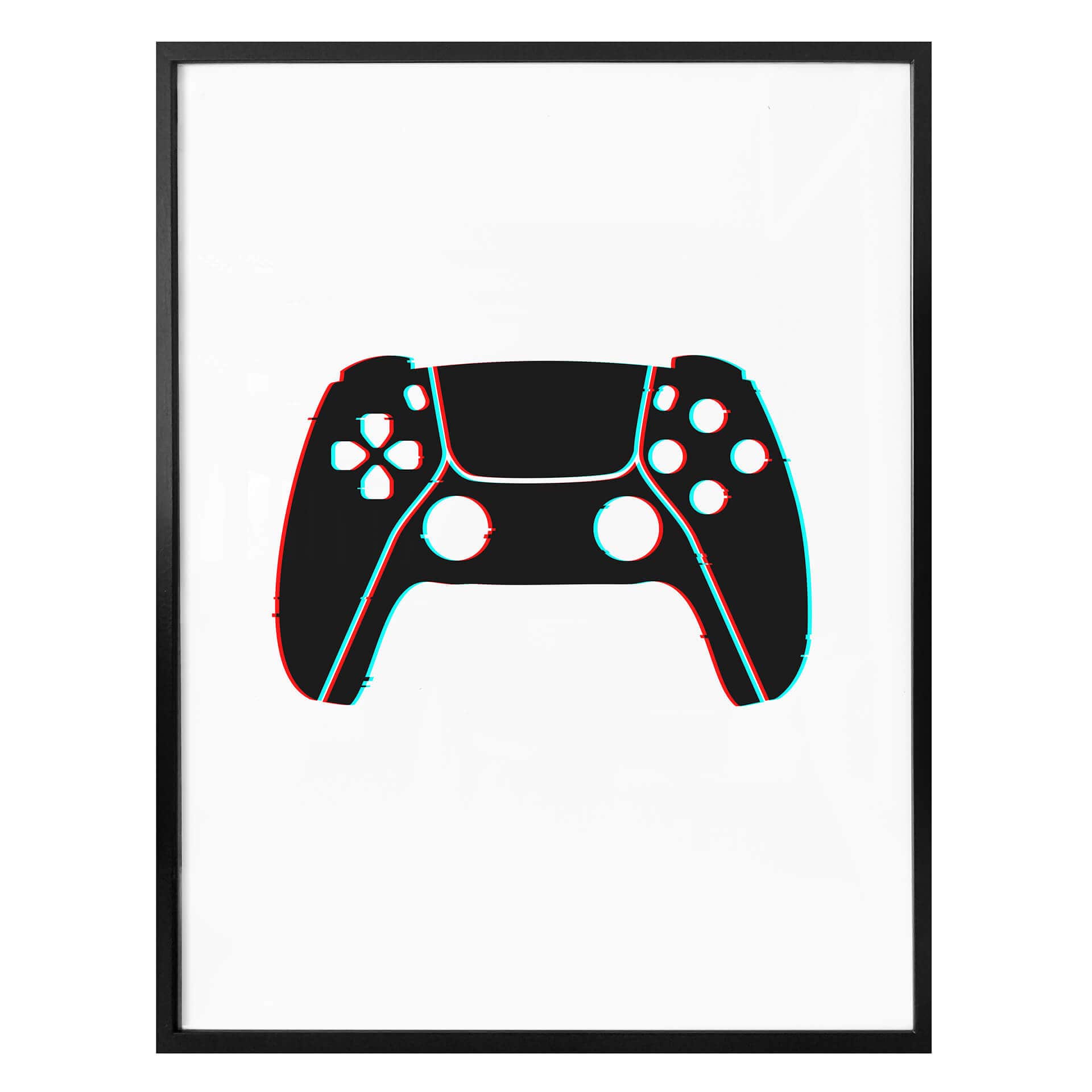 Poster Gaming Controller - Glitch Effekt