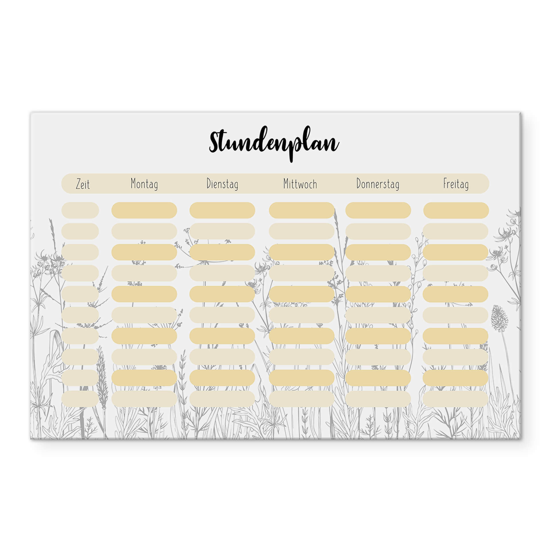 Acrylboard Memoboard Stundenplan Gräser - transparent