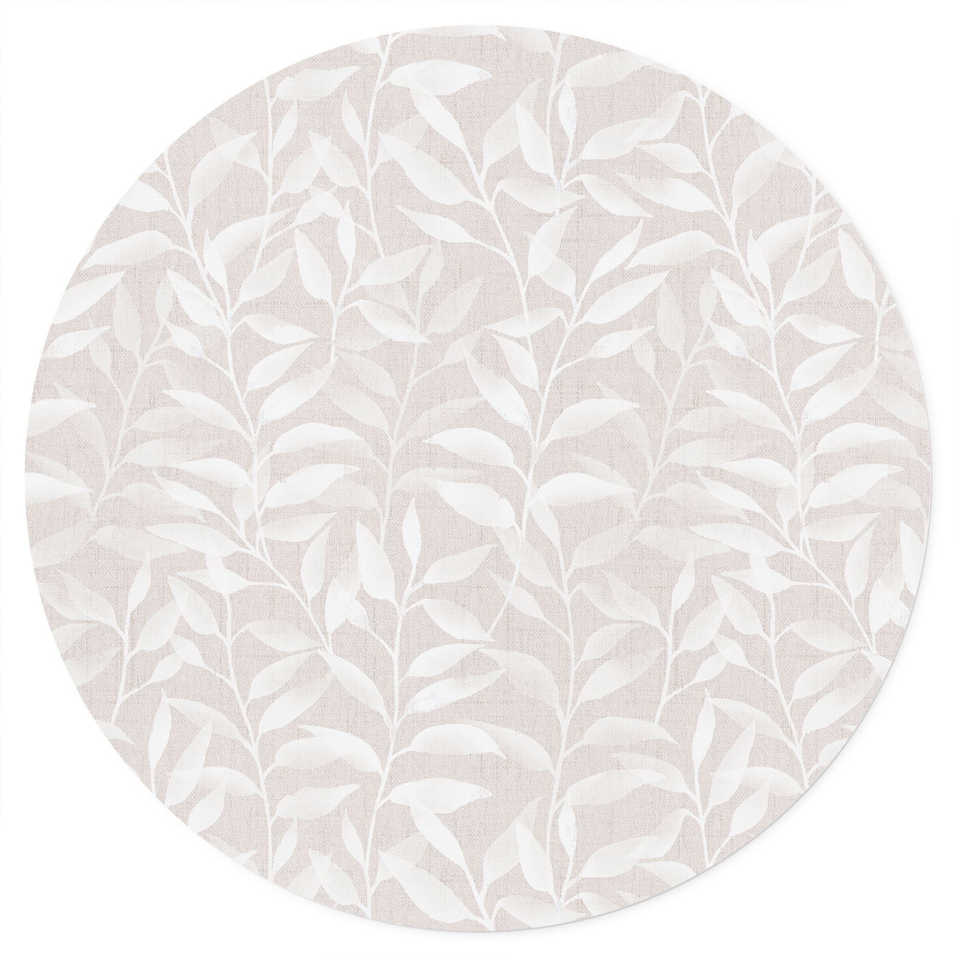 Delikate akvarelblade Wallsticker - Soft Beige - Bloomery Decor - Rund
