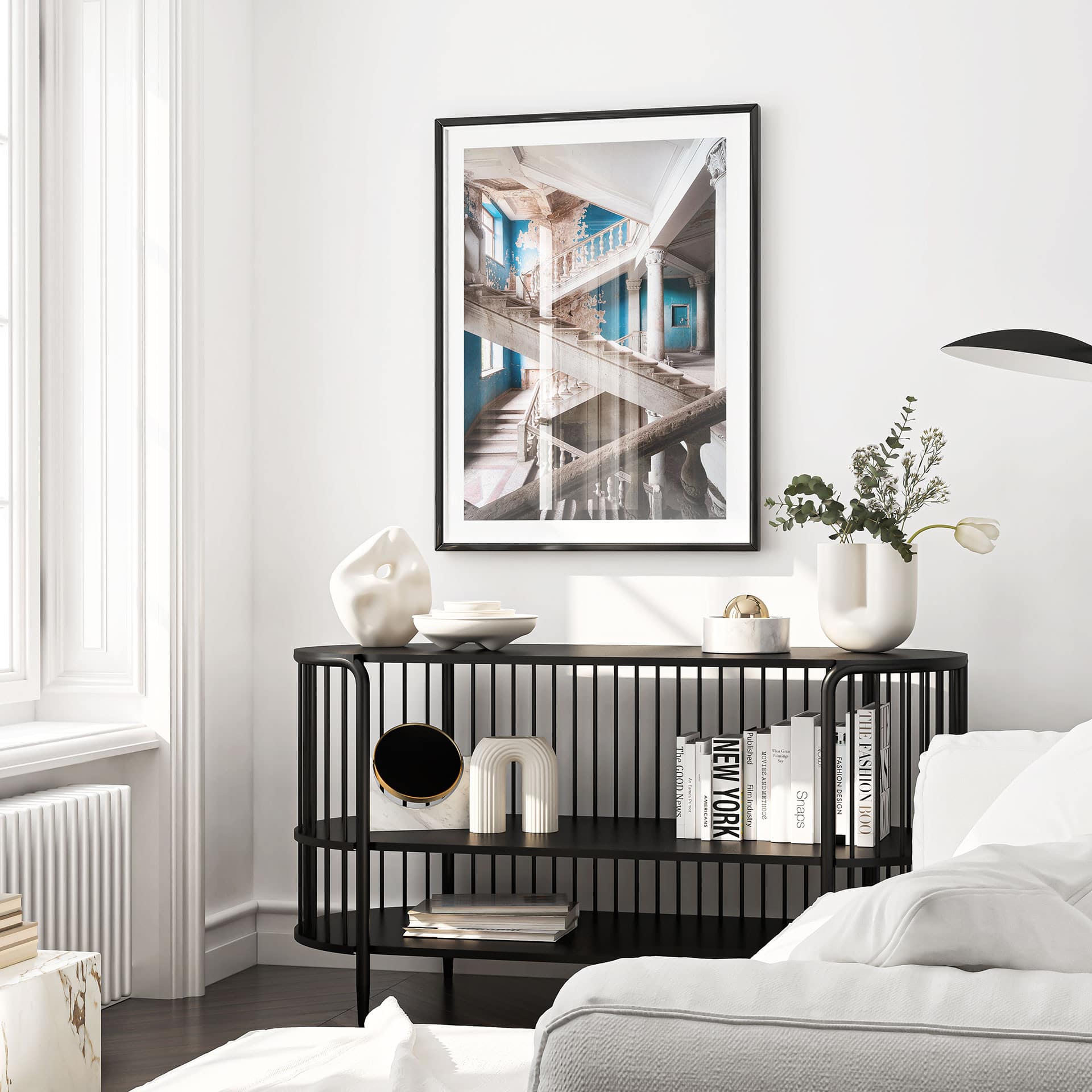 Poster Imposantes Treppenhaus mit altem Charme - Robroek