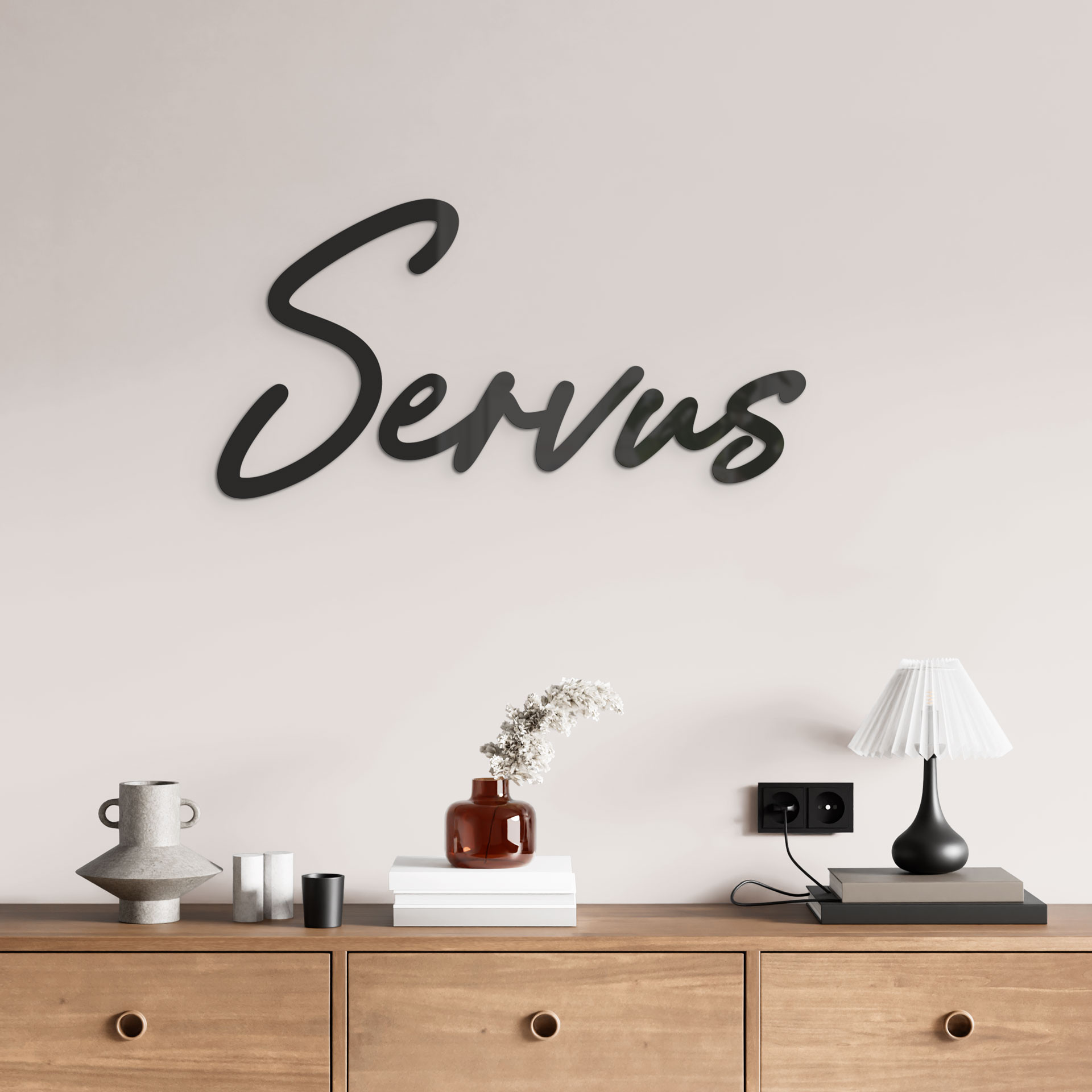 Wandspruch aus Acrylbuchstaben Servus