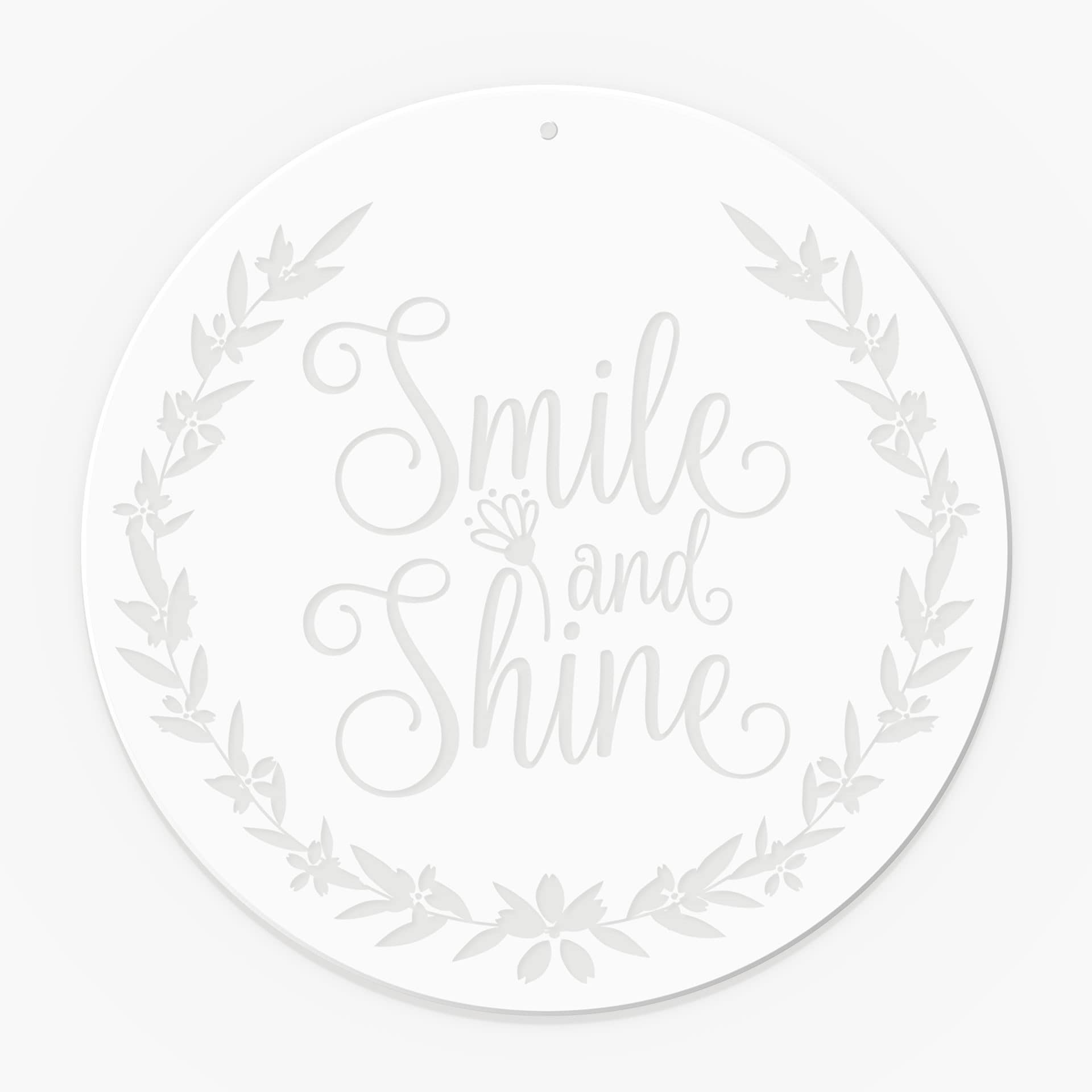 Akrylglasbillede, vinduesbillede til ophængning Smile and shine - Rund