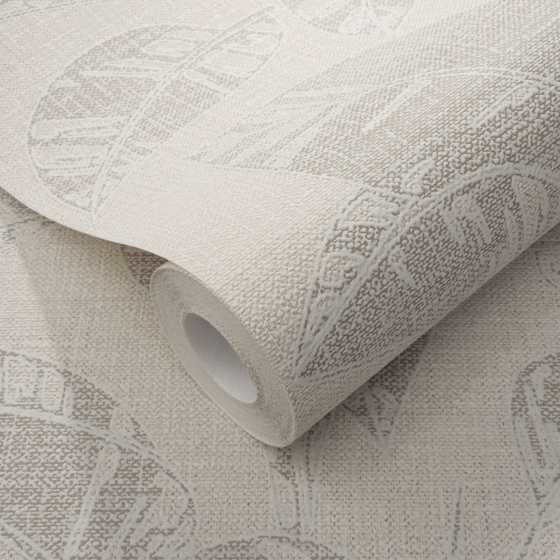 Bladmotief behang Opus beige