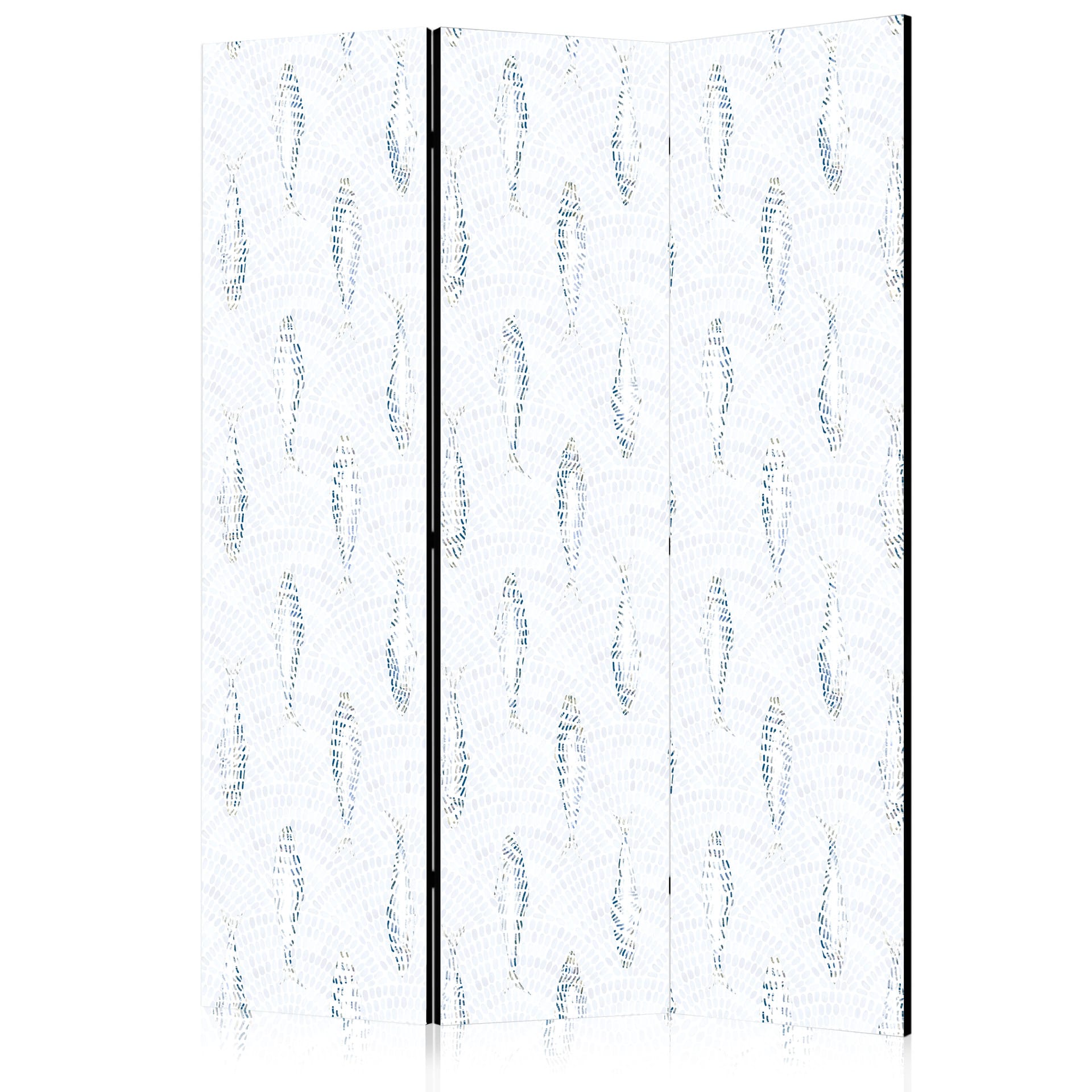 Paravent, Raumteiler freistehend, Trennwand - Delicate Blue Fish