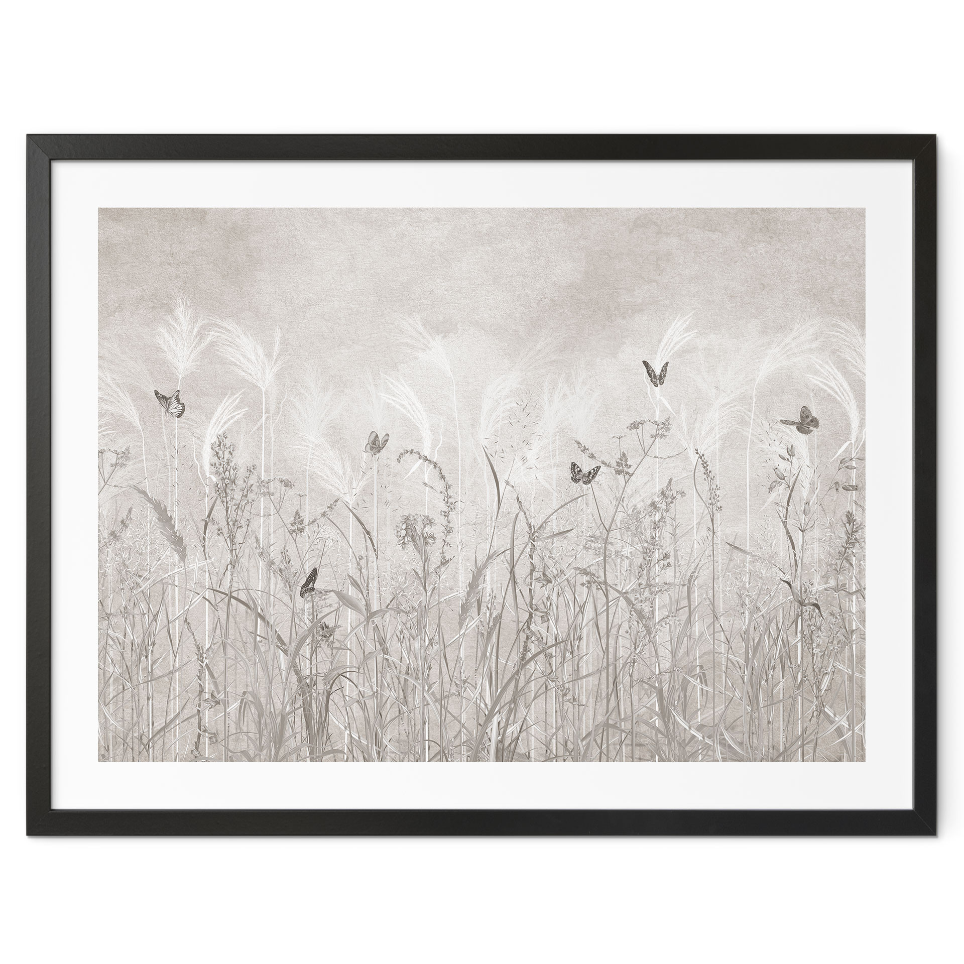 Poster wilde bloemenweide met vlinders in Scandinavisch ontwerp - Ms Tiff