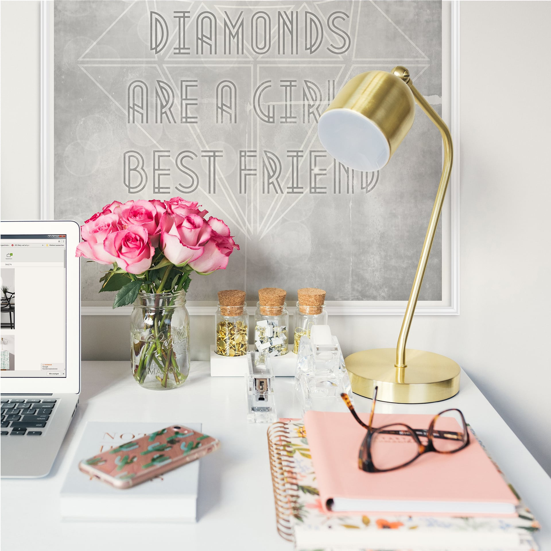 Wallprint W - Diamonds are a Girls best Friend