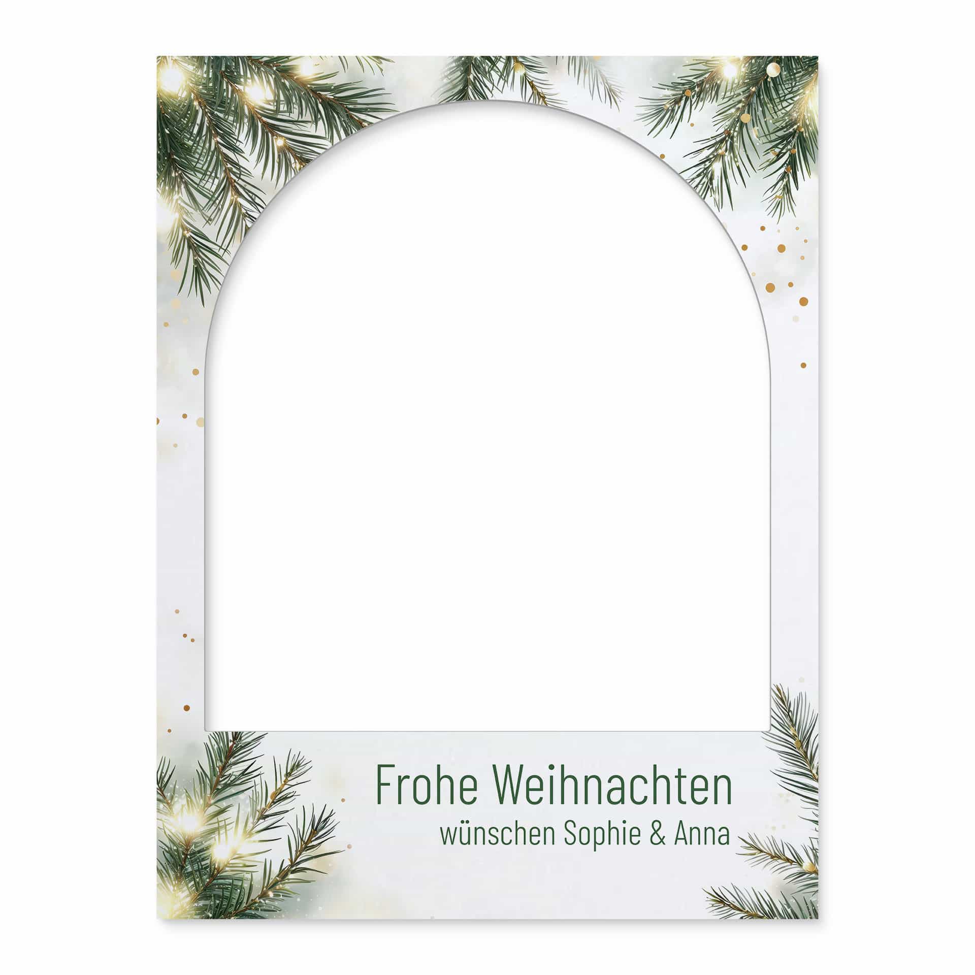 Fotorahmen Frohe Weihnachten mit Tannenzweig - personalisierbar